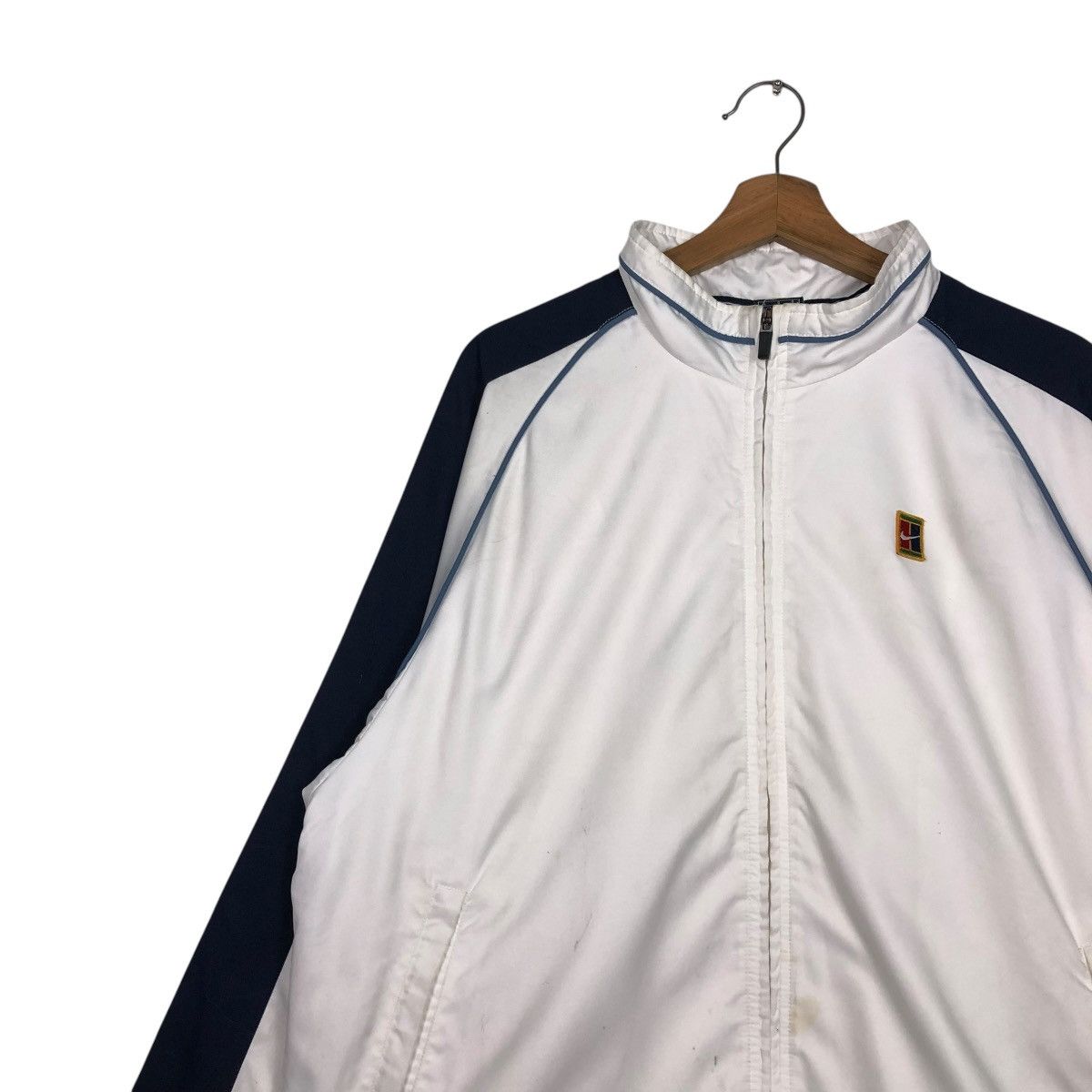 Nike 🔥VINTAGE ZIPPER JACKET NIKE COURT BACKHIT BIG LOGO TENNIS Size US L / EU 52-54 / 3 - 9 Thumbnail
