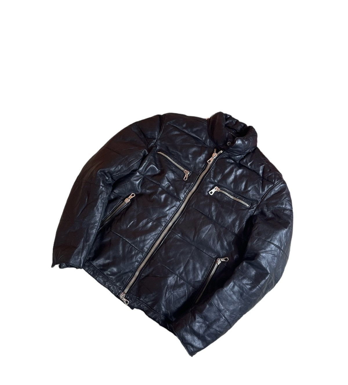 Other Bank Tannage Designer Puffer sheep Skin leather Jacket Size US M / EU 48-50 / 2 - 1 Thumbnail
