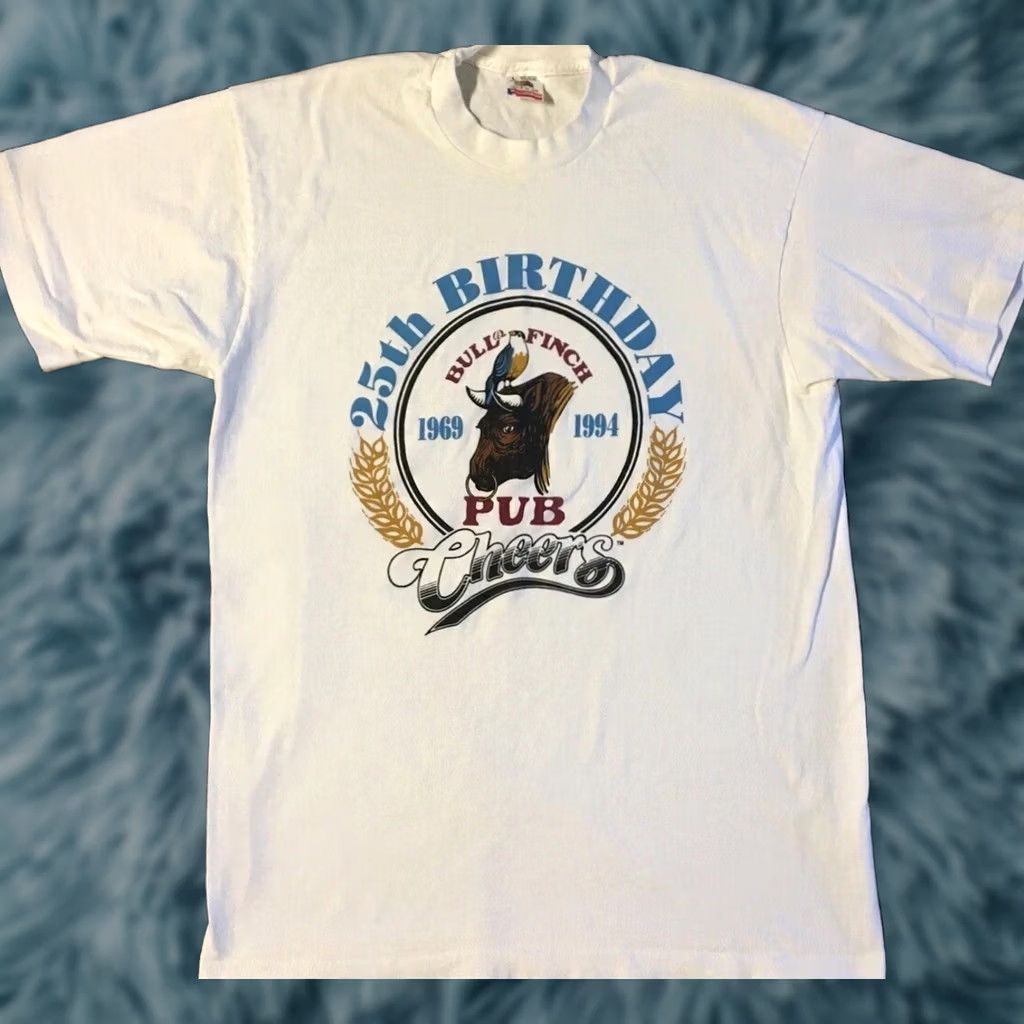 Vintage VINTAGE Cheers TV Show Bull Finch Pub Promo Shirt L Bar Funny Sitcom Boston 90s White Mens L Shirt Size US L / EU 52-54 / 3 - 1 Thumbnail