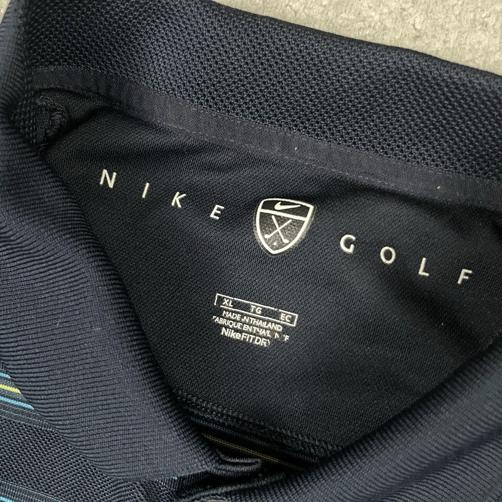 Nike Nike Golf Polo Shirt Mens XL Blue Striped Performance Swoosh Check Logo Casual Polo Shirt Nike Dri-Fit Golf Size US XL / EU 56 / 4 - 4 Thumbnail