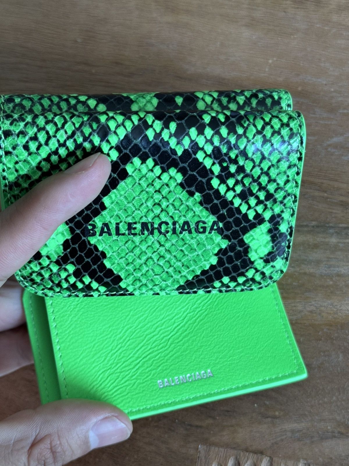 Balenciaga Balenciaga Python Printed Calf Leather Mini Wallet Size ONE SIZE - 5 Thumbnail