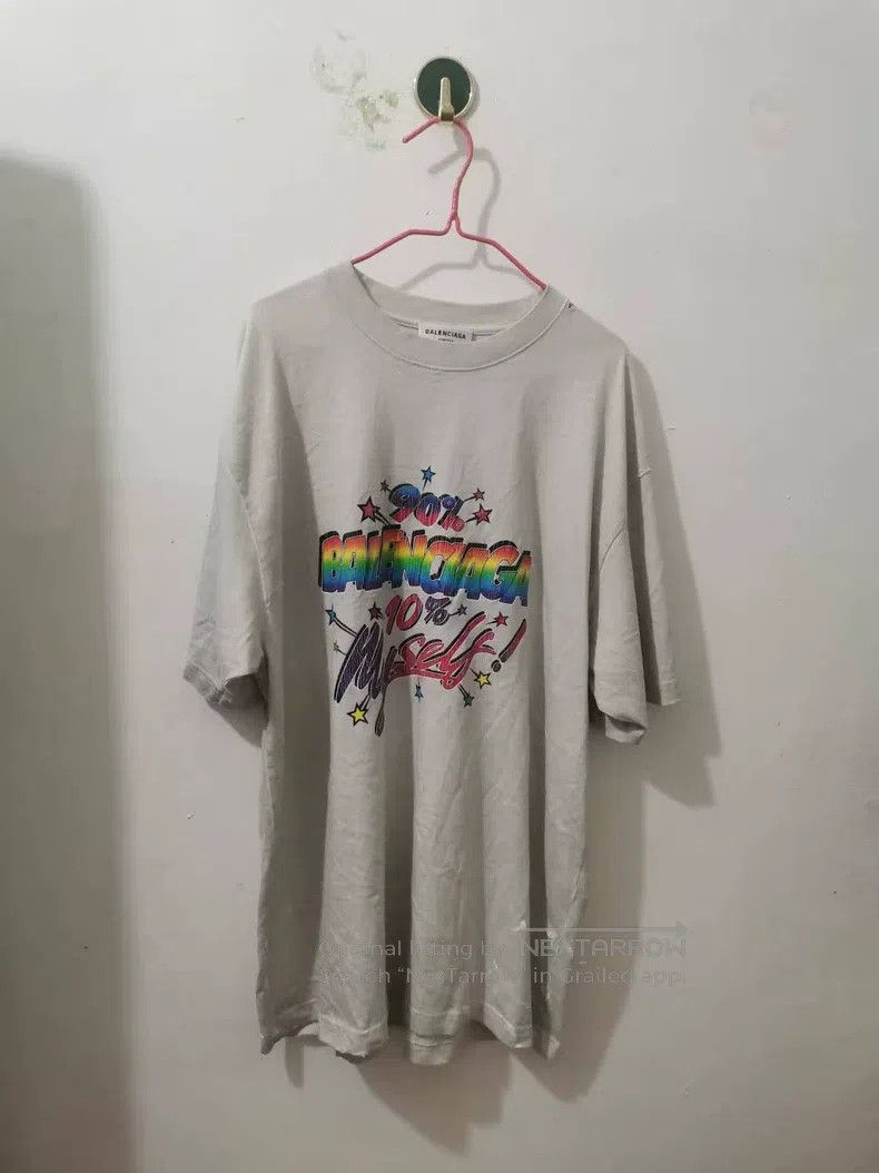 Balenciaga Balenciaga Rainbow Distressed Short Sleeve, Size S Size US S / EU 44-46 / 1 - 1 Thumbnail
