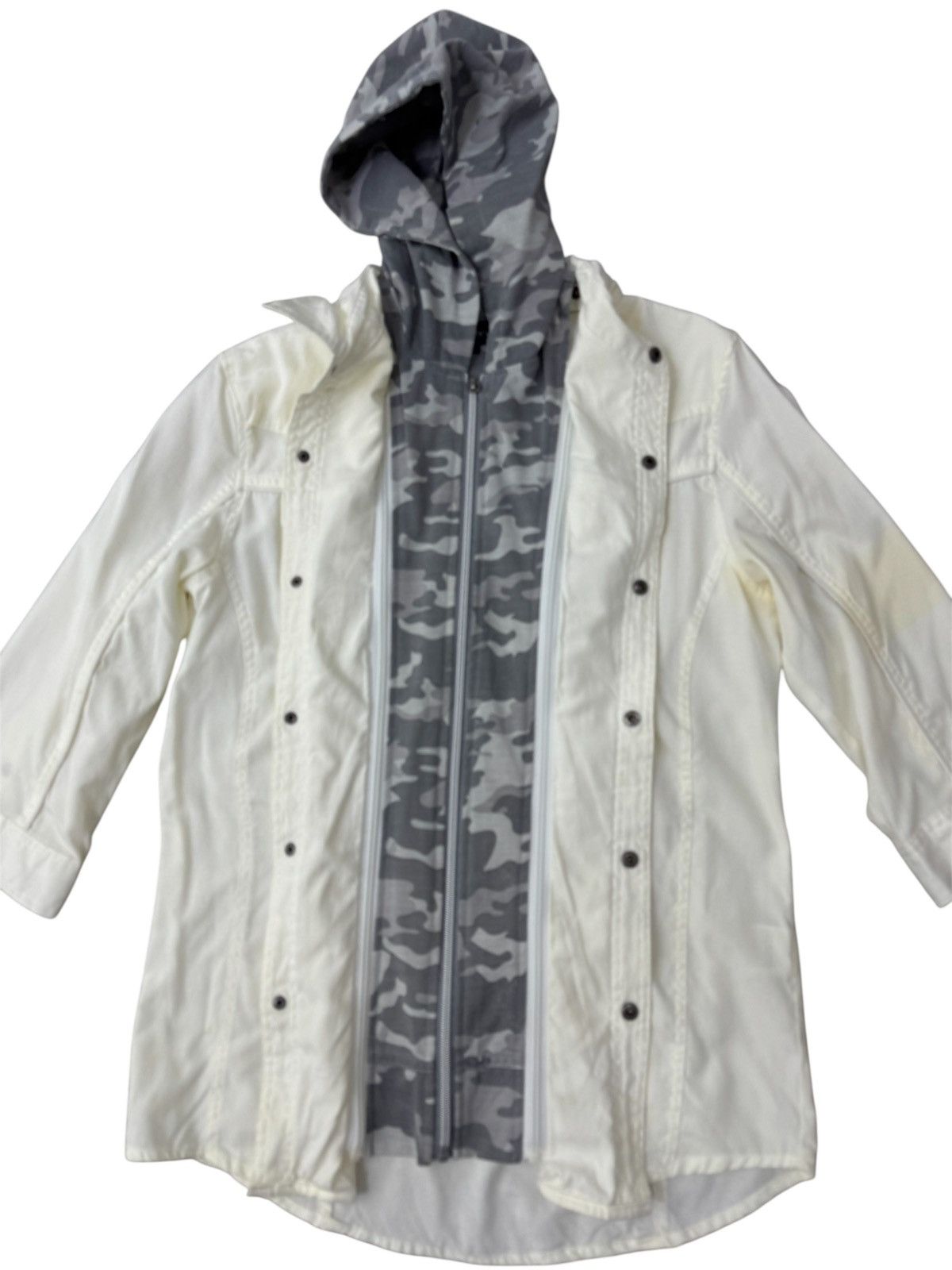 In The Attic In the Attic" removable hoodie jacket in white Size L / US 10 / IT 46 - 2 Thumbnail