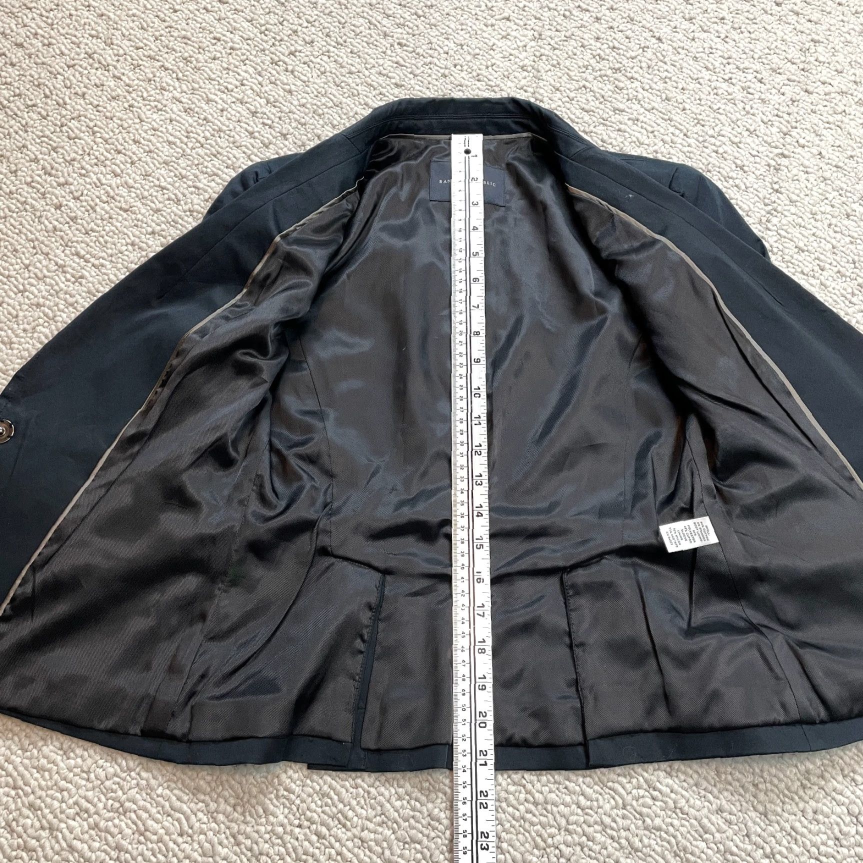 Banana Republic Banana Republic Blazer Womens 4 Black Cotton Stretch One Button Pockets Business Size S / US 4 / IT 40 - 2 Thumbnail