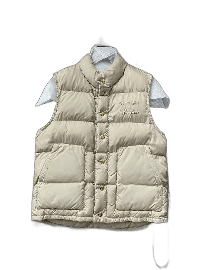 Celine Celine Beige Padded Quilted Vest Jacket Size US S / EU 44-46 / 1 - 1 Thumbnail