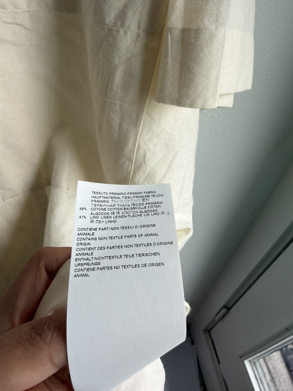 Maison Margiela Maison Margiela S/S 2022 Linen Blend Camp Collar Shirt Beige Size US L / EU 52-54 / 3 - 11 Thumbnail