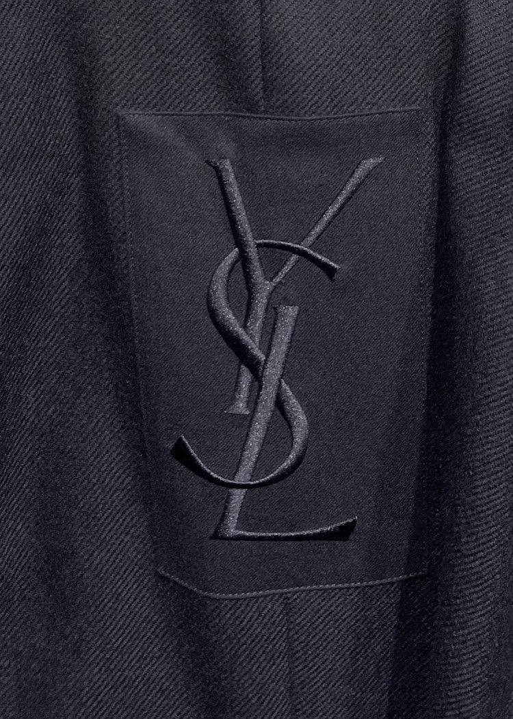 Yves Saint Laurent Yves Saint-Laurent Black Wool Padded Blazer Jacket Size US L / EU 52-54 / 3 - 5 Thumbnail