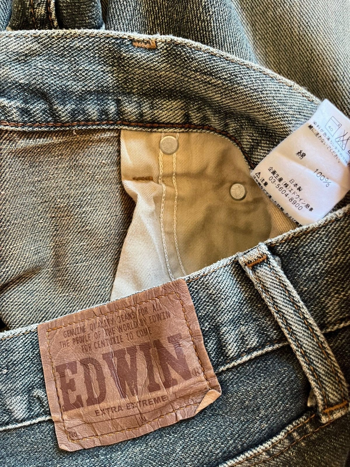 Edwin Vintage Japanese Edwin Faded Wash Distressed Loose Jeans Size US 32 / EU 48 - 10 Thumbnail