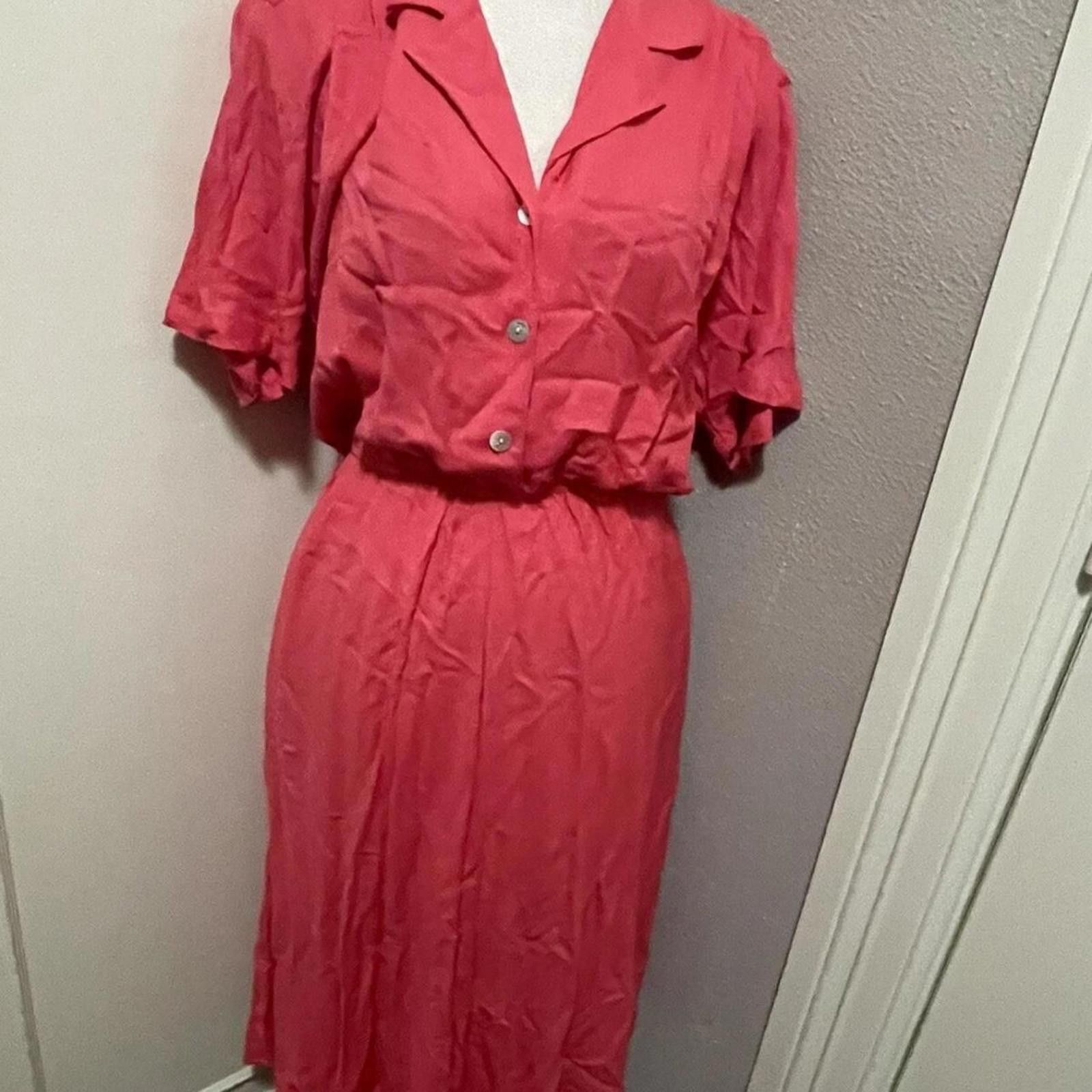 Other Carol Anderson Women's Pink and Red Dress Size L / US 10 / IT 46 - 1 Thumbnail