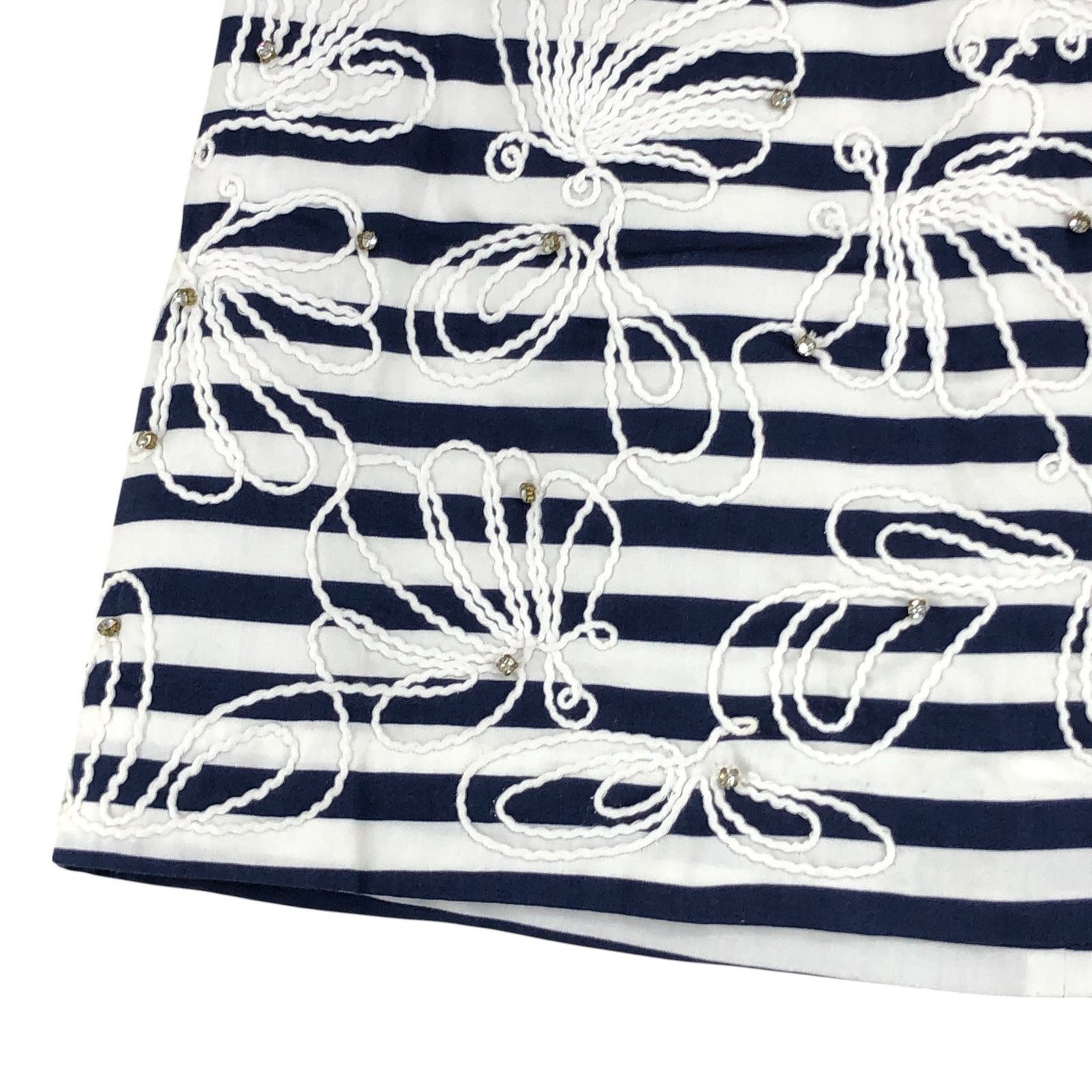 Lilly Pulitzer Lilly Pulitzer Sz 0 Skirt Tate Navy Blue Stripe Embroidered Size 25" / US 0 / IT 36 - 2 Thumbnail