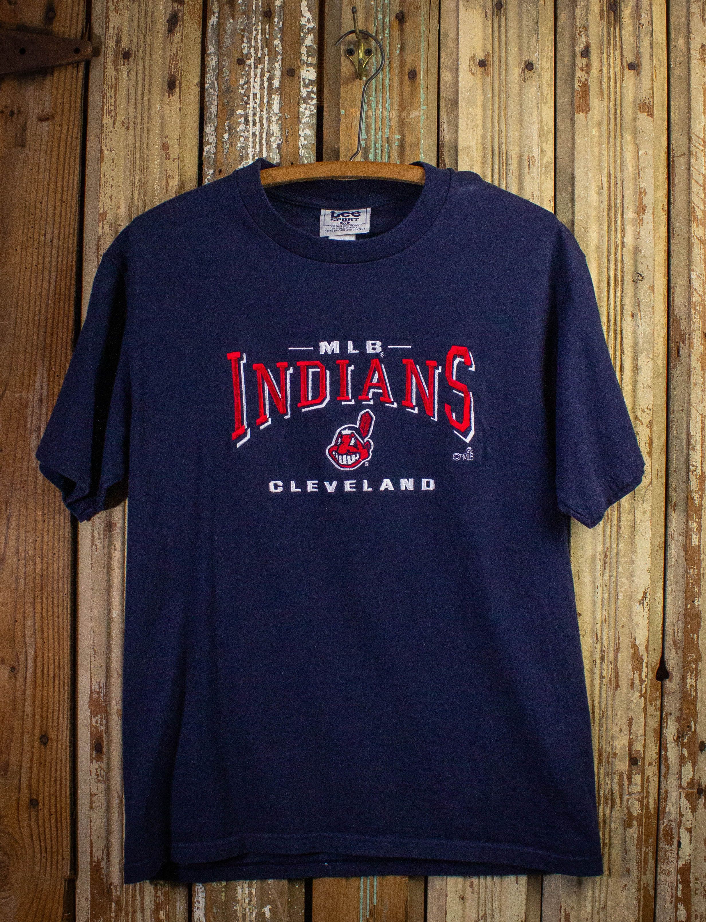 Vintage Cleveland Indians Embroidered Lee Sport MLB T shirt Men’s Size Large