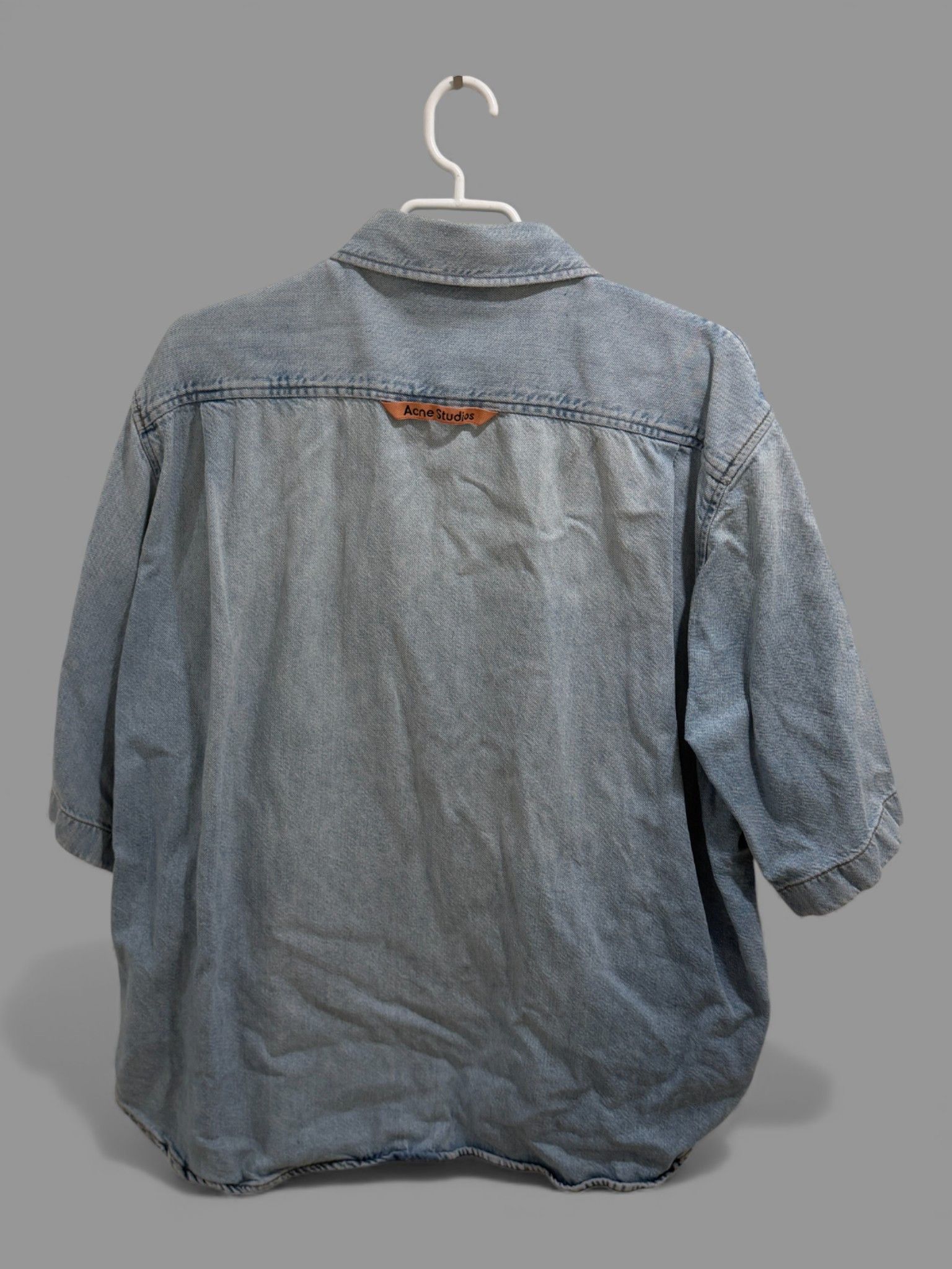 Acne Studios Acne Studios Washed Single - Breasted Short - Sleeve Shirt Size US M / EU 48-50 / 2 - 2 Thumbnail