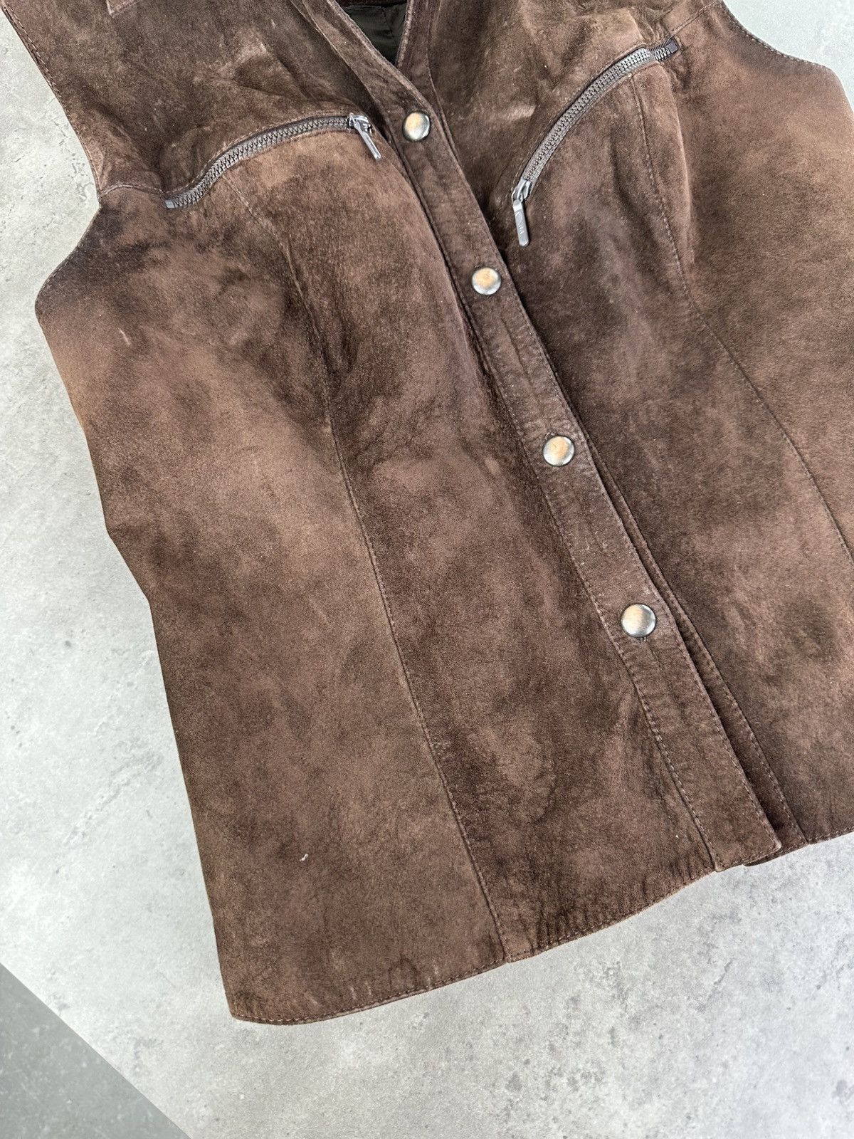 Japanese Brand Vintage Suede Vest Size S / US 4 / IT 40 - 5 Thumbnail