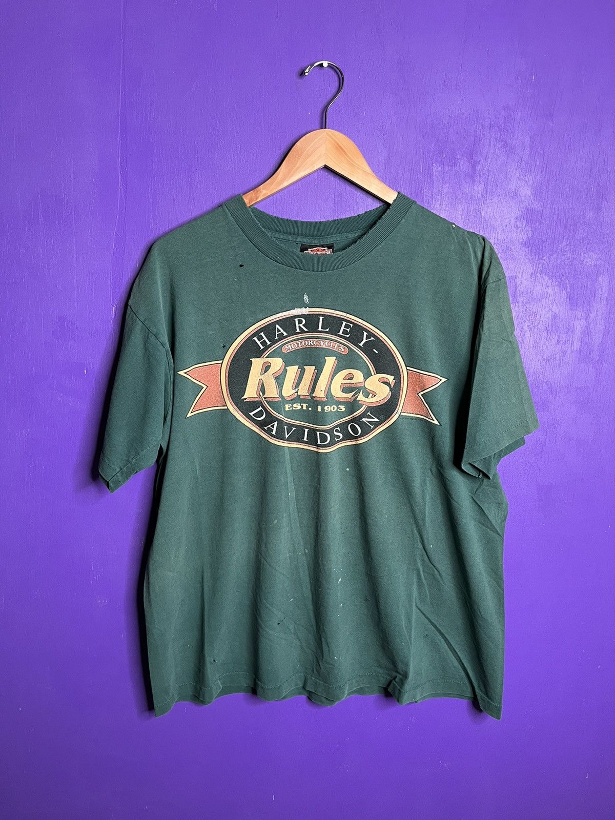 Vintage 90s Harley Davidson rules high country t-shirt