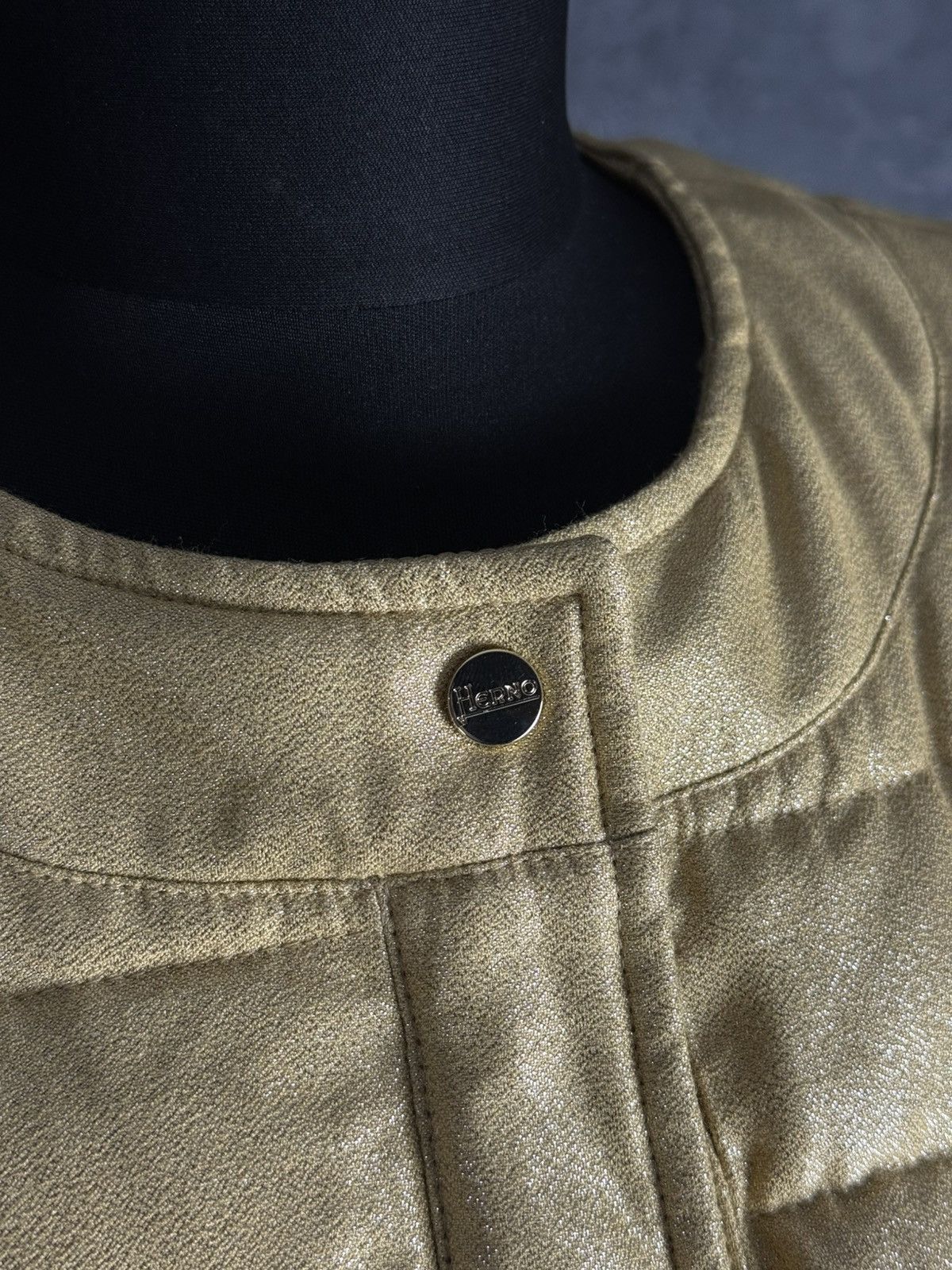 Herno HERNO Lurex Quilted Down Jacket Size L / US 10 / IT 46 - 5 Thumbnail