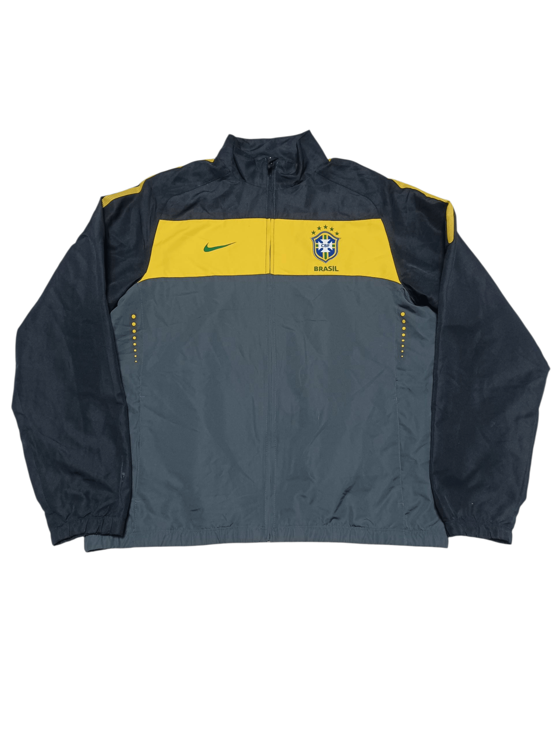 NIKE BRASIL VINTAGE 2010 NYLON SOCCER TRACK JACKET