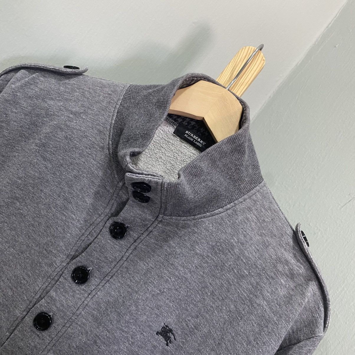 Burberry Burberry Black Label Mock Neck Button Pullover Sweatshirt Size US M / EU 48-50 / 2 - 8 Thumbnail