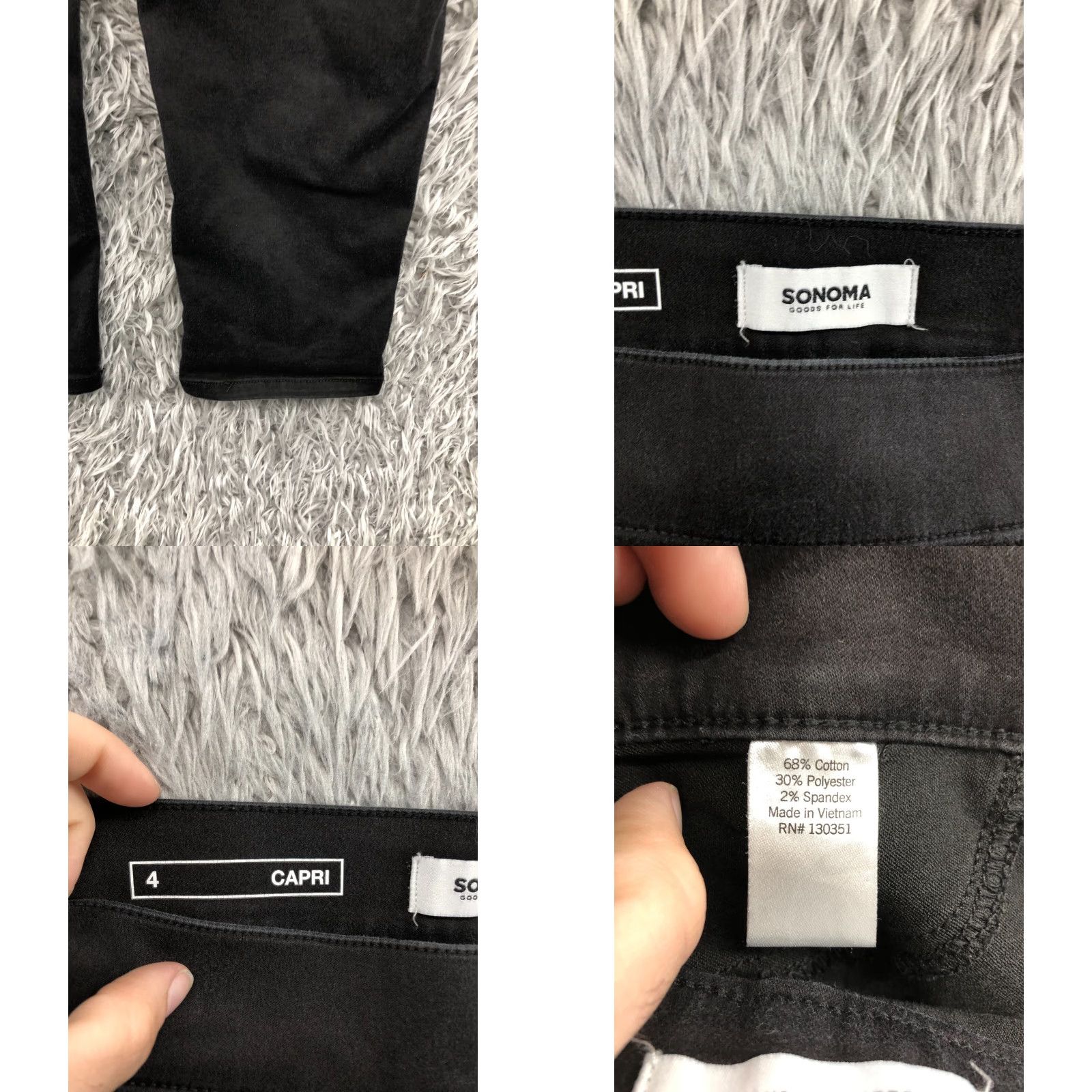 Vintage **Womens Mid Rise Black Pull On Capri Pants Size 4** User: **Sonoma Mid Rise Black Pull-On Capri Pants Size 4** Size 27" / US 4 / IT 40 - 8 Thumbnail