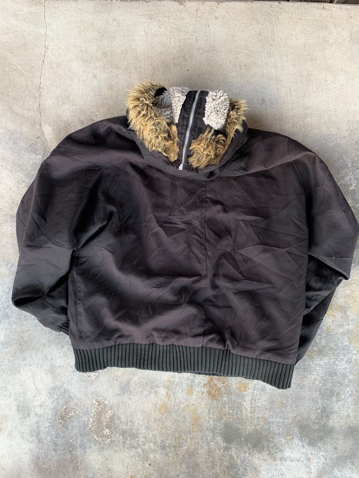 If Six Was Nine Vintage Distressed Wool Rich Fur Hoodie Jacket Size US L / EU 52-54 / 3 - 21 Thumbnail