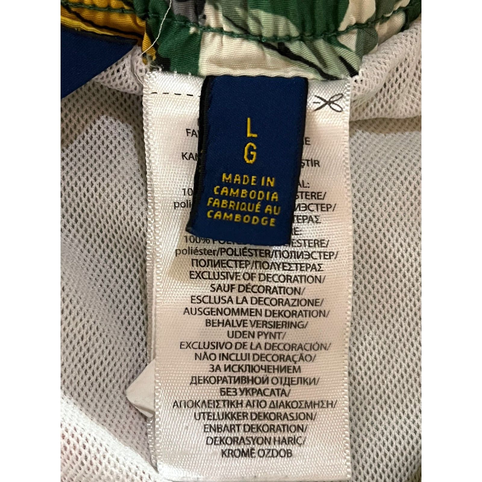 Polo Ralph Lauren Polo Ralph Lauren Mid-Length Printed Swim Shorts Green Banana Mens Large Size US L / EU 52-54 / 3 - 7 Thumbnail