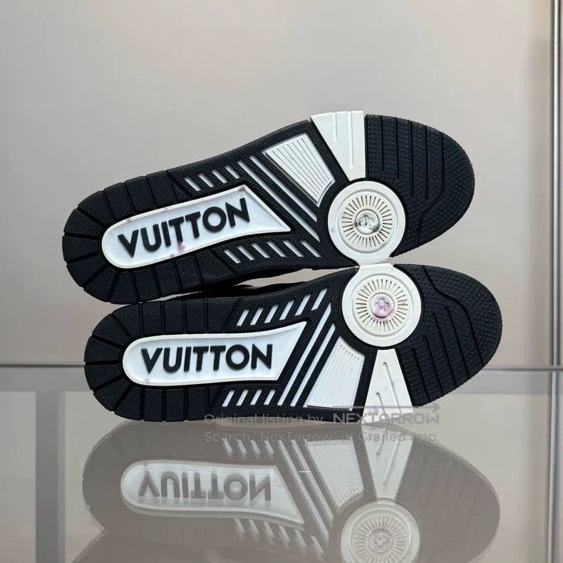 Louis Vuitton Louis Vuitton Trainer Black and White Denim shoes Size US 7 / EU 40 - 8 Thumbnail