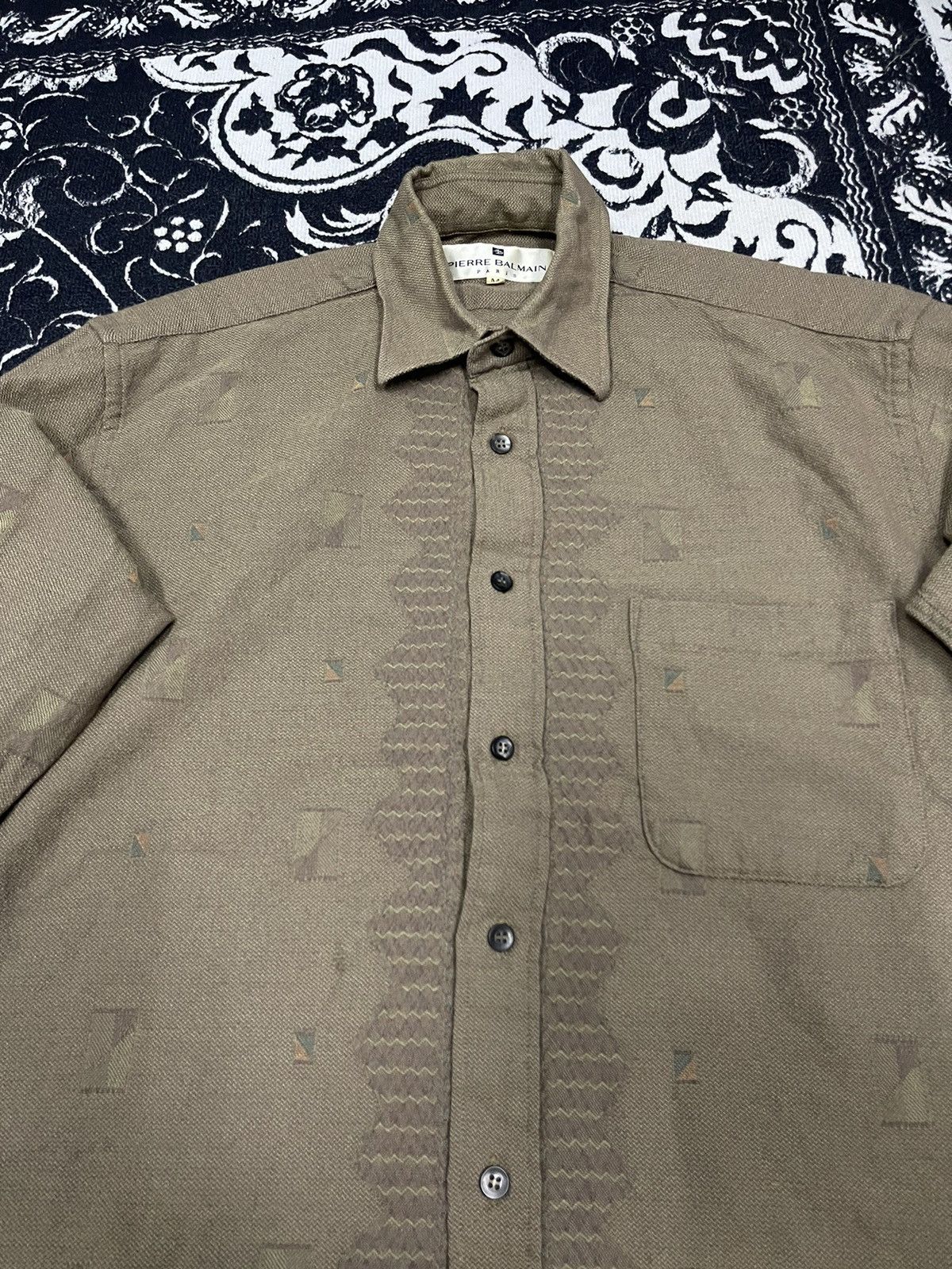 Vintage 90s PIERRE BALMAIN PARIS BUTTON UP CLASSIC DESIGN Size US M / EU 48-50 / 2 - 6 Thumbnail