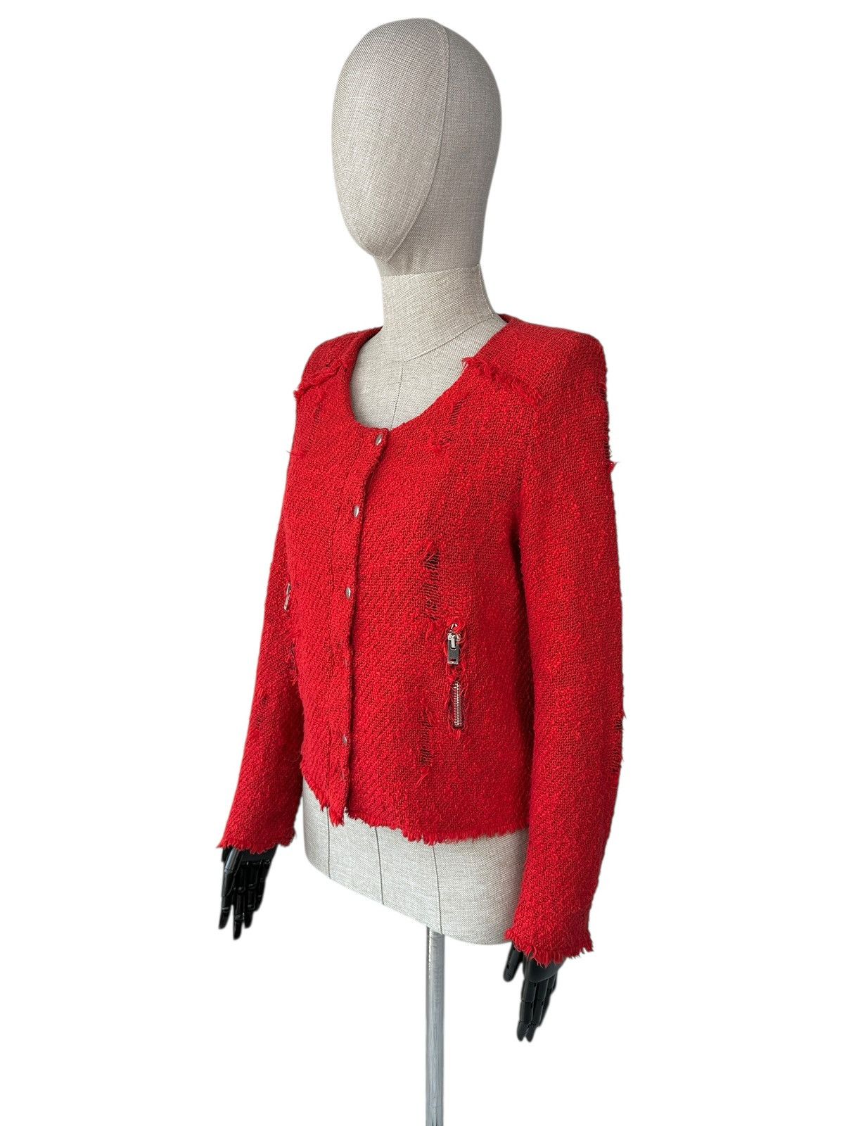 Iro IRO Agnette Tweed Jacket Red size 3 Size XS / US 0-2 / IT 36-38 - 2 Thumbnail