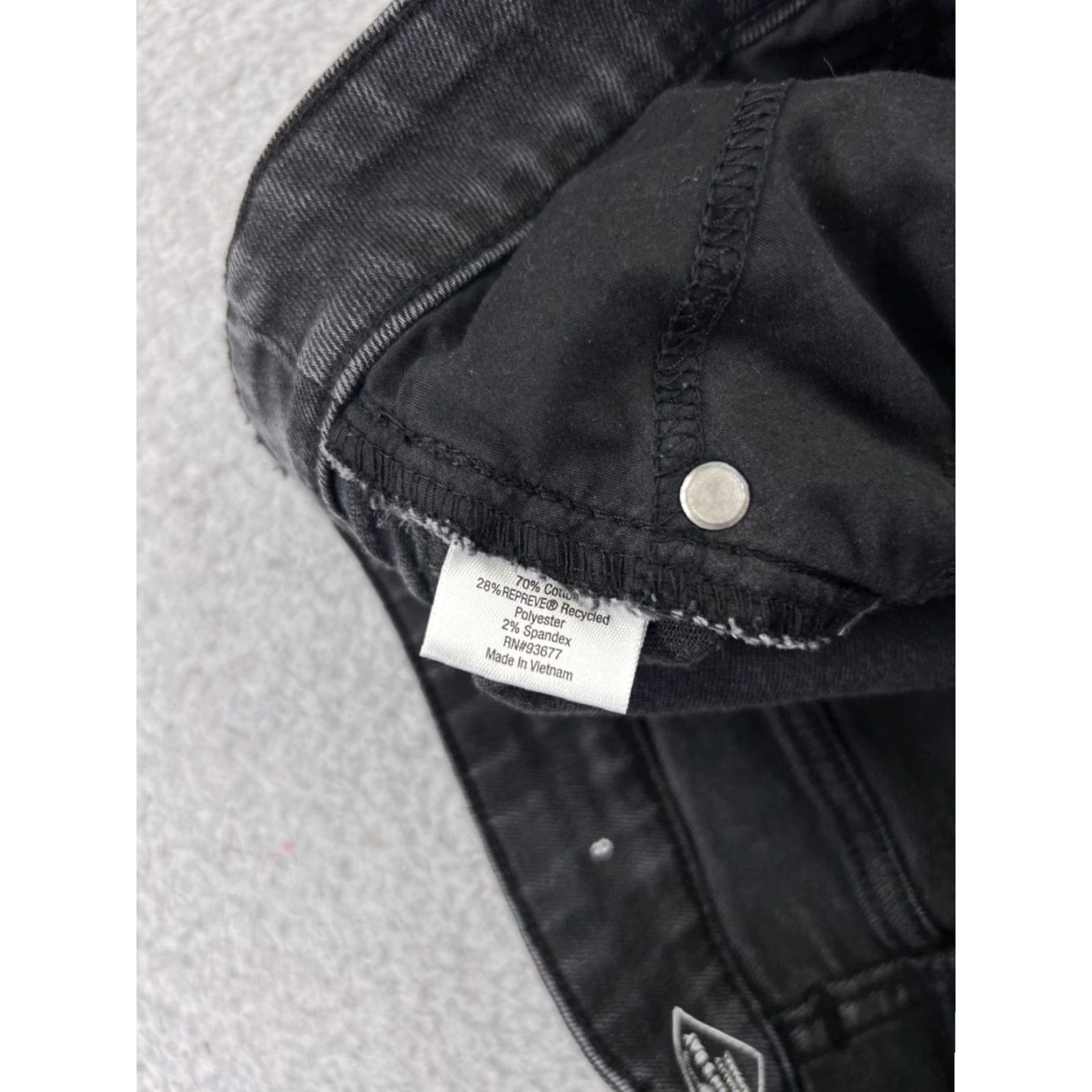 Vintage St. Johns Bay Jeans Skinny Womens 8 Black Denim Cotton Mid Rise 28x29 5-Pocket Design Logo Embroidered Button Zip Size 30" / US 8 / IT 44 - 7 Thumbnail