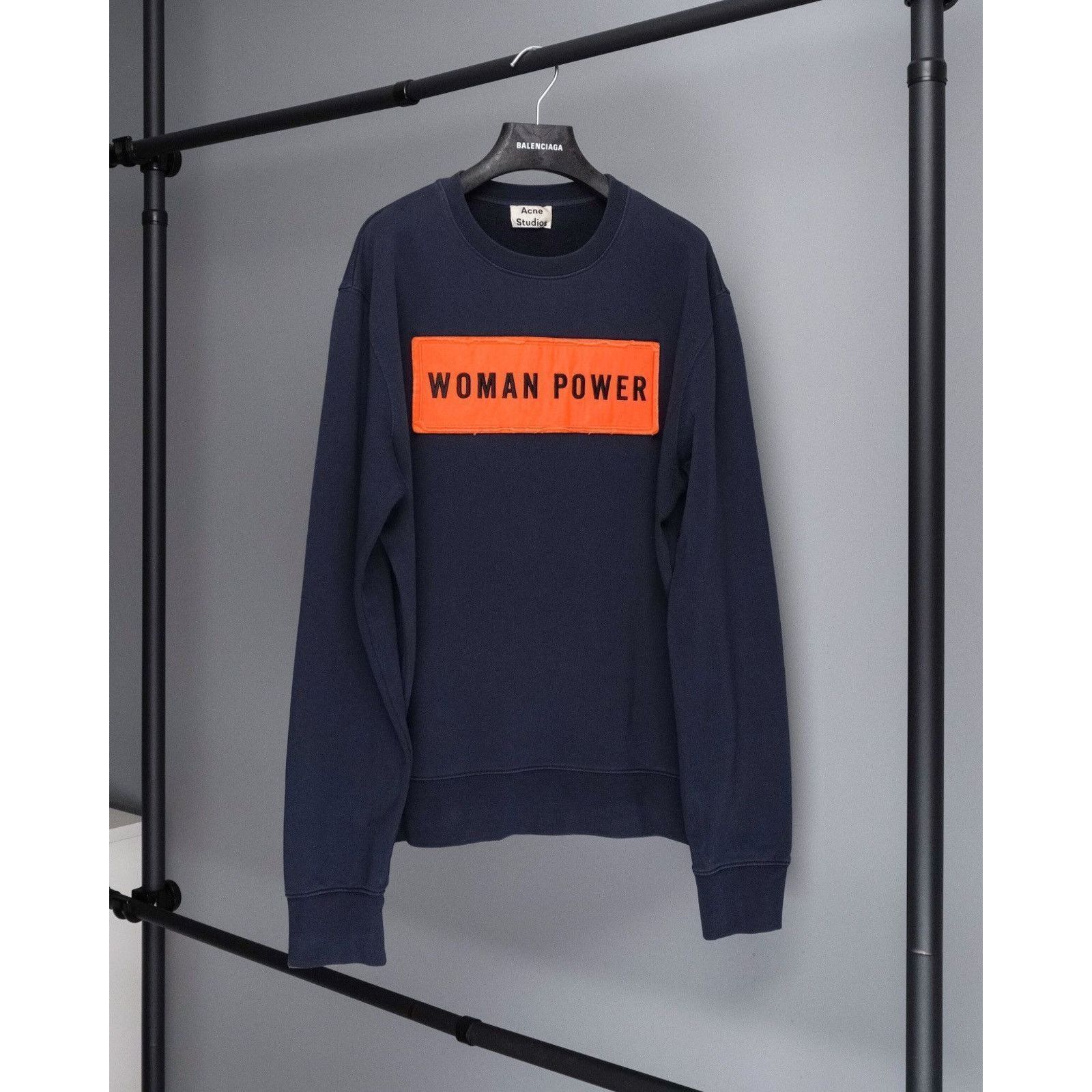 Acne Studios Acne studios woman power feminist navy crewneck sweatshirt Size US L / EU 52-54 / 3 - 1 Thumbnail