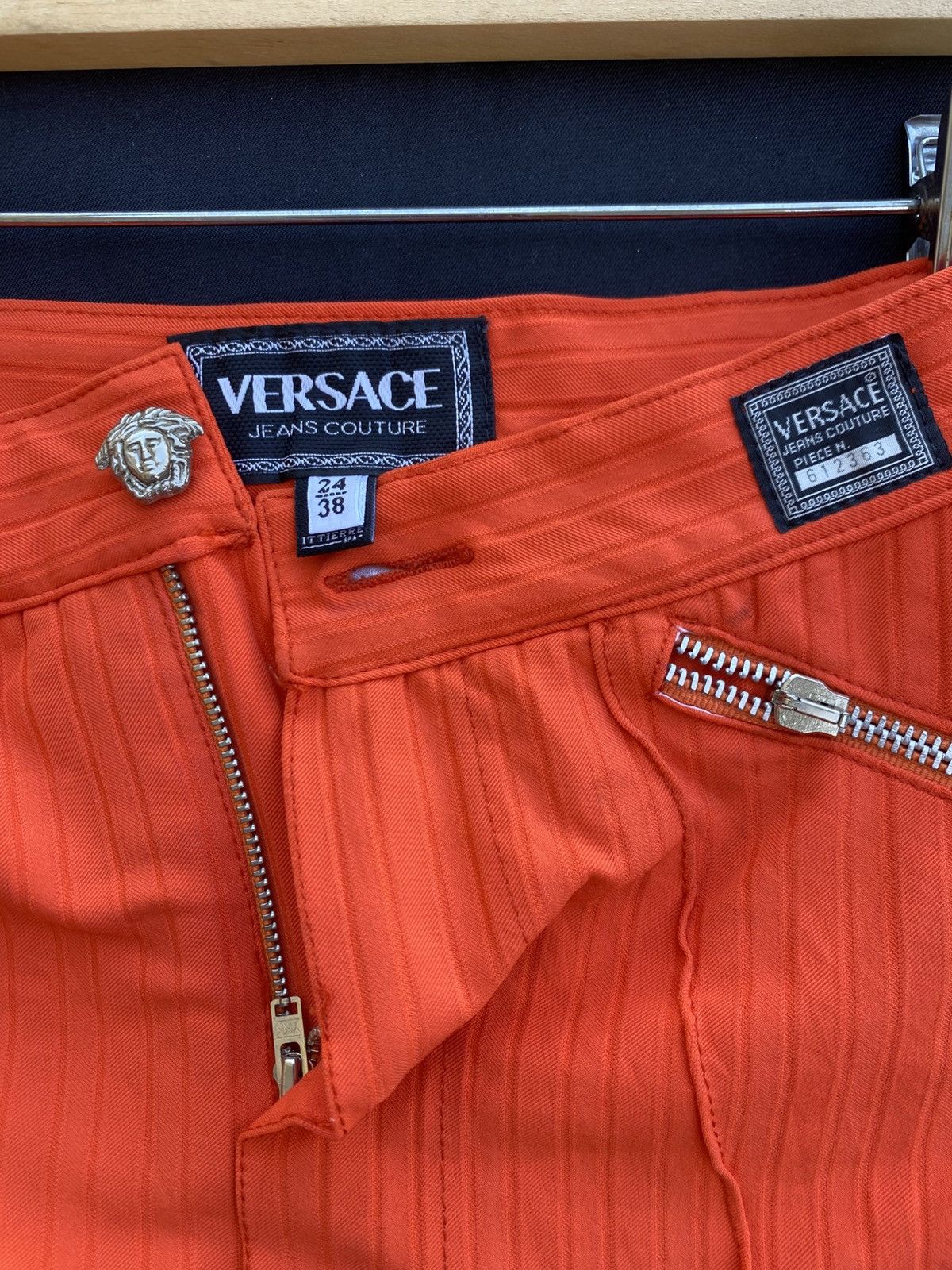 Versace Rare Vintage Versace Orange Mini Skirt Size 23" - 5 Thumbnail