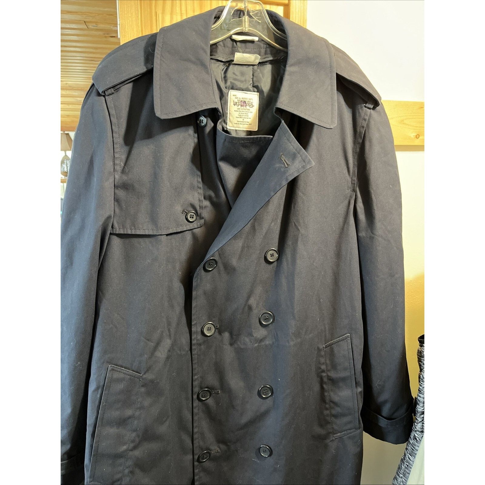 Other US Military Vintage Mens 44 XL Navy Blue 8 Button Trenchcoat Size US XL / EU 56 / 4 - 2 Thumbnail