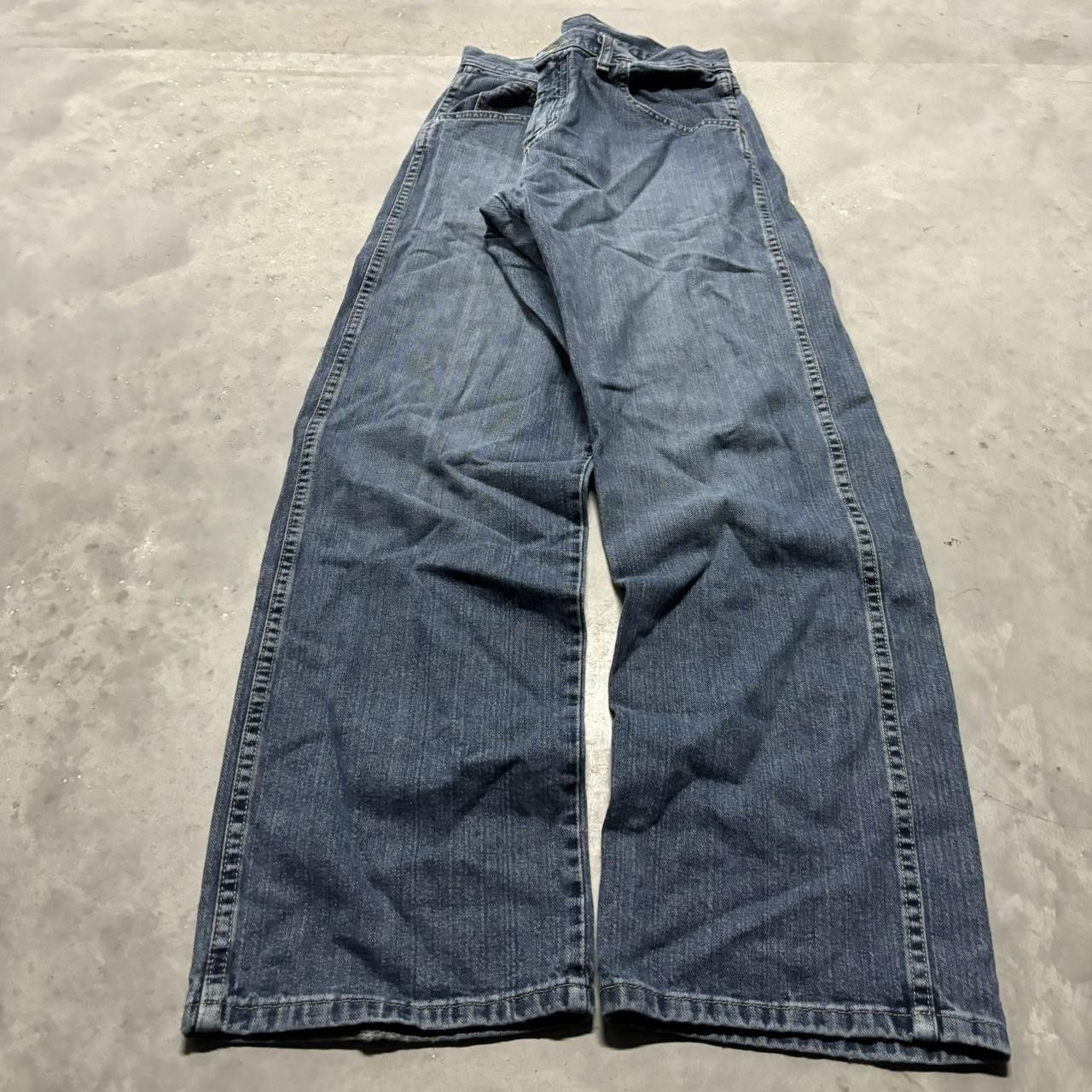 Japanese Brand × Vintage Crazy Vintage Y2K/2000s Grunge Medium Wash Denim Jeans! Size US 32 / EU 48 - 3 Thumbnail