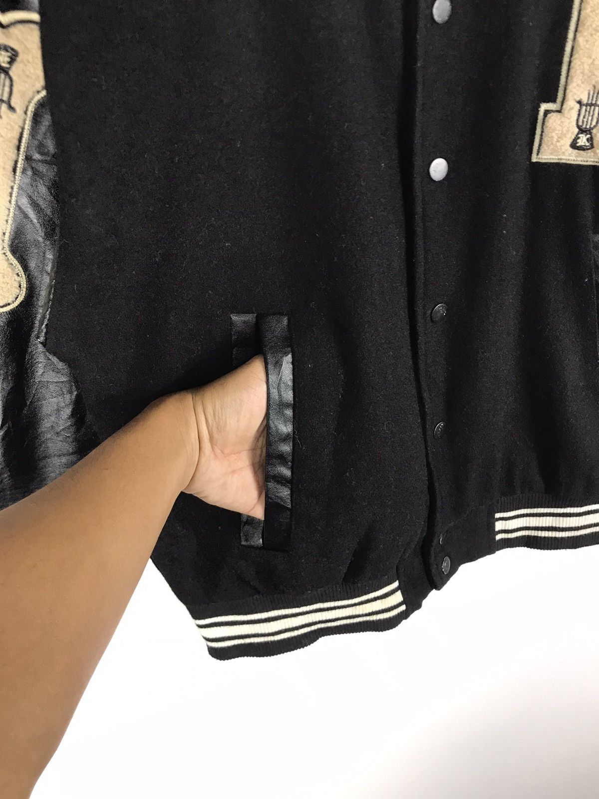 14th Addiction 🔥Black Air Skeleton Wool Baggy Varsity Jacket Size US M / EU 48-50 / 2 - 6 Thumbnail