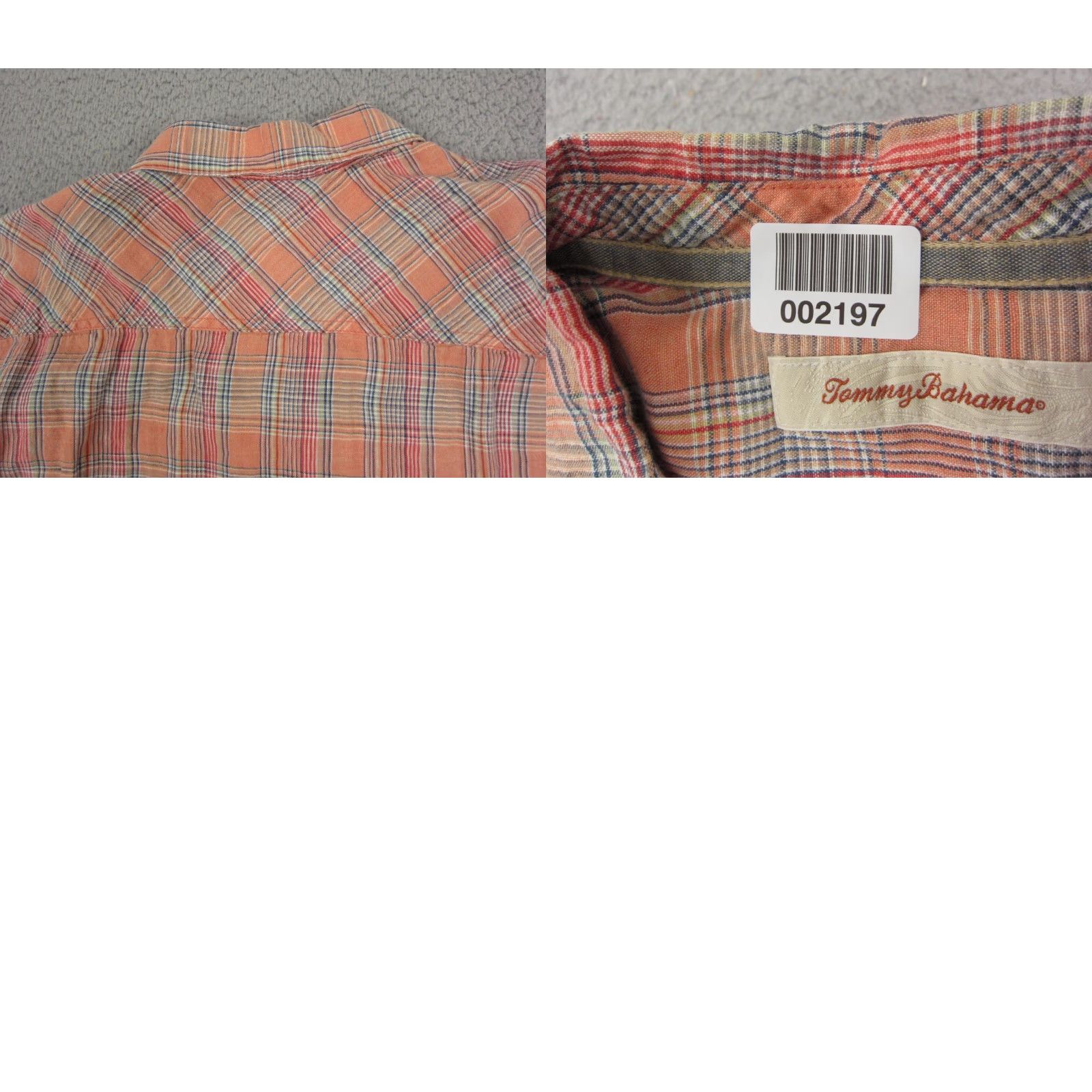 Tommy Bahama Tommy Bahama Shirt Adult 2XL Orange Plaid Linen Camp Mens Button Up Short Sleeve Casual Everyday Mens Size US XXL / EU 58 / 5 - 9 Thumbnail
