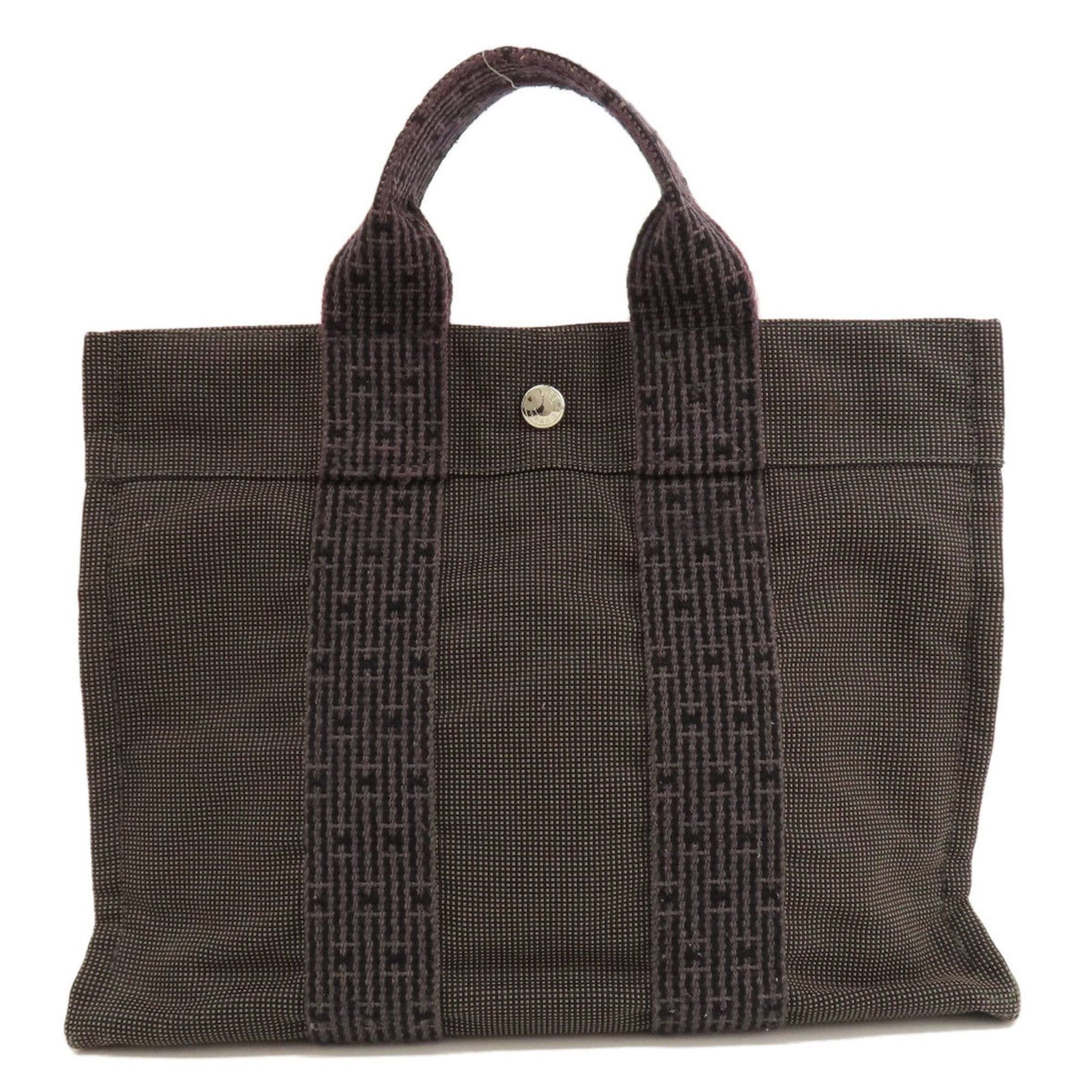 image of Hermes Air Line Tote Pm Handbag Canvas Women's Hermes in Grey