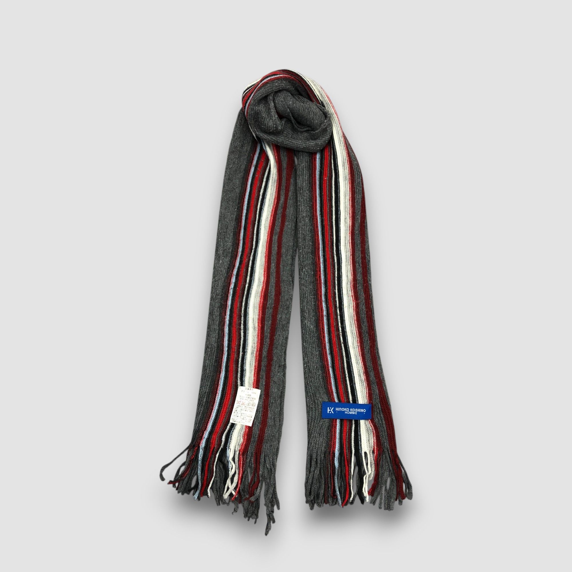 Hiroko Koshino Homme Vintage Hiroko Koshino Scarf Muffler Knit Wool Scarves Size ONE SIZE - 1 Thumbnail