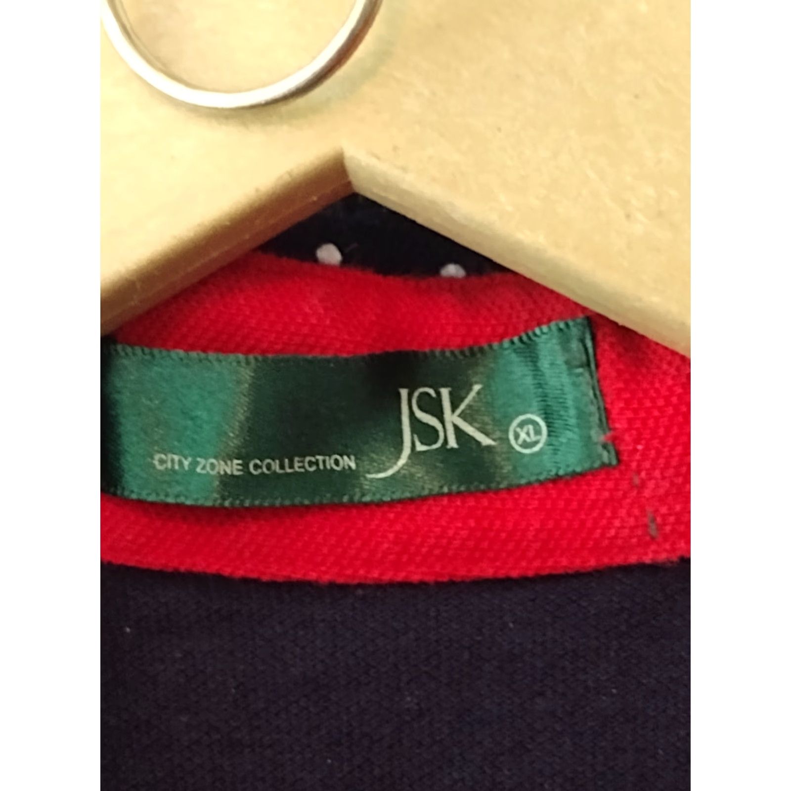 Vintage Jsk Men's XL Polo Shirt Polka Dot Blue/White Regular Fit Long Sleeve Button-Down Collar Casual Size US XL / EU 56 / 4 - 6 Thumbnail