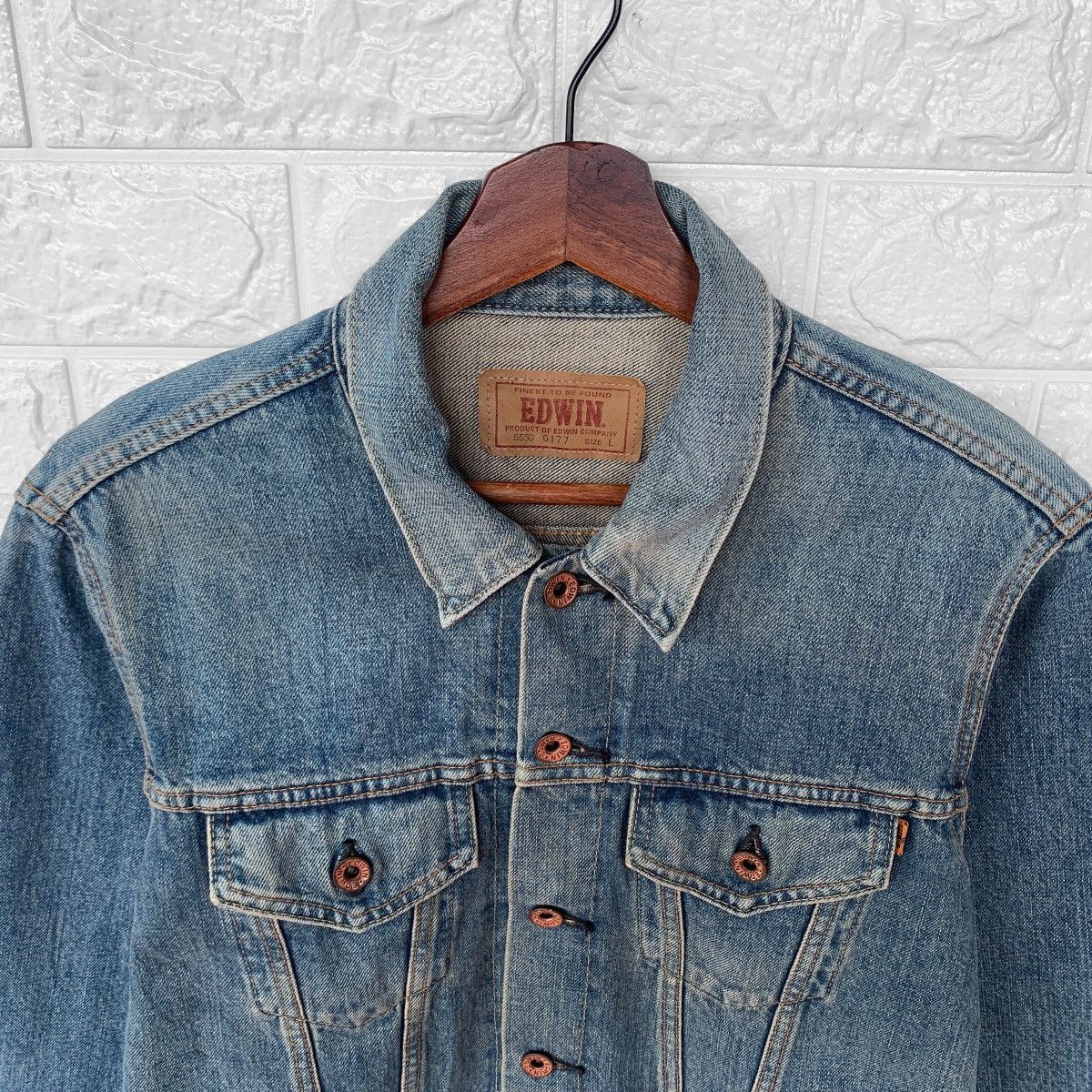 Edwin Vintage Selvedge Edwin 5550 Trucker Denim Jacket Size US S / EU 44-46 / 1 - 6 Thumbnail