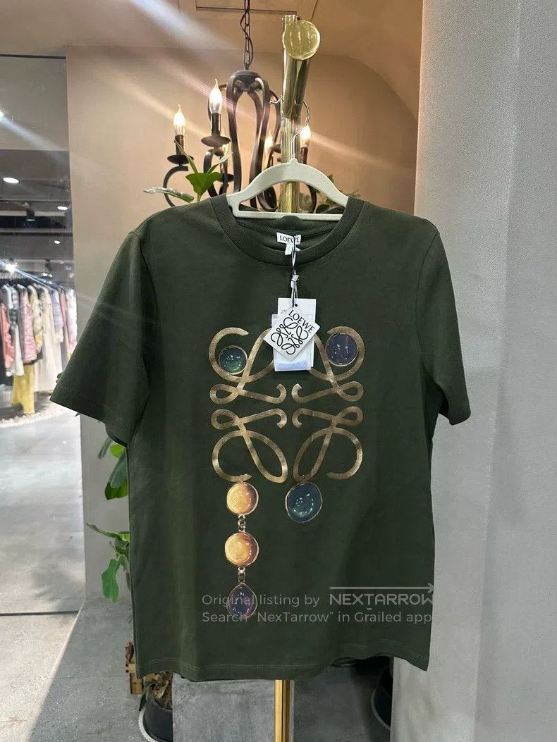 Loewe Loewe Olive green gem logo printed T-shirt Size XS / US 0-2 / IT 36-38 - 1 Thumbnail
