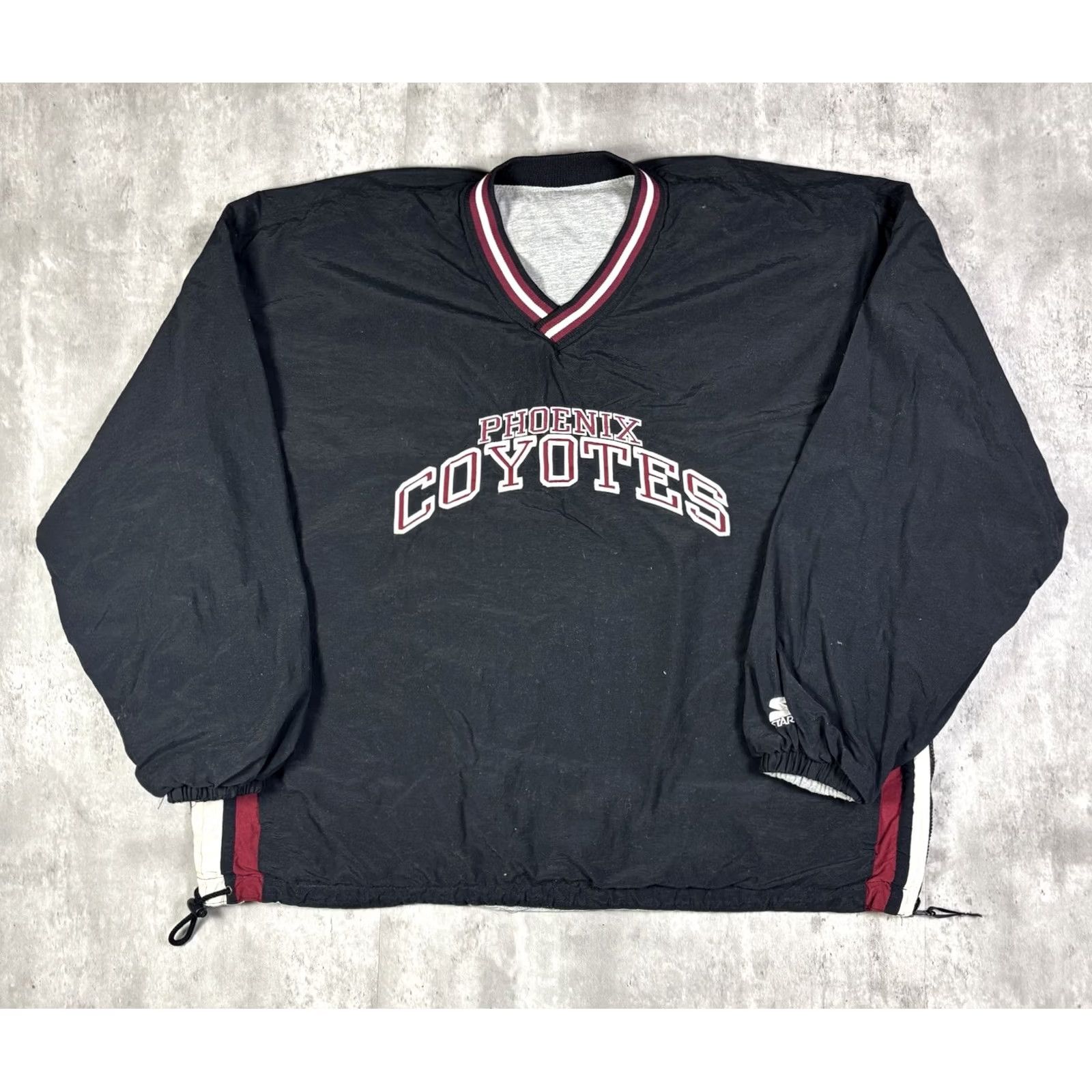 Starter VINTAGE 90s Phoenix Coyotes Starter Windbreaker Jacket 2XL Black Nylon Zip Size US XXL / EU 58 / 5 - 2 Thumbnail
