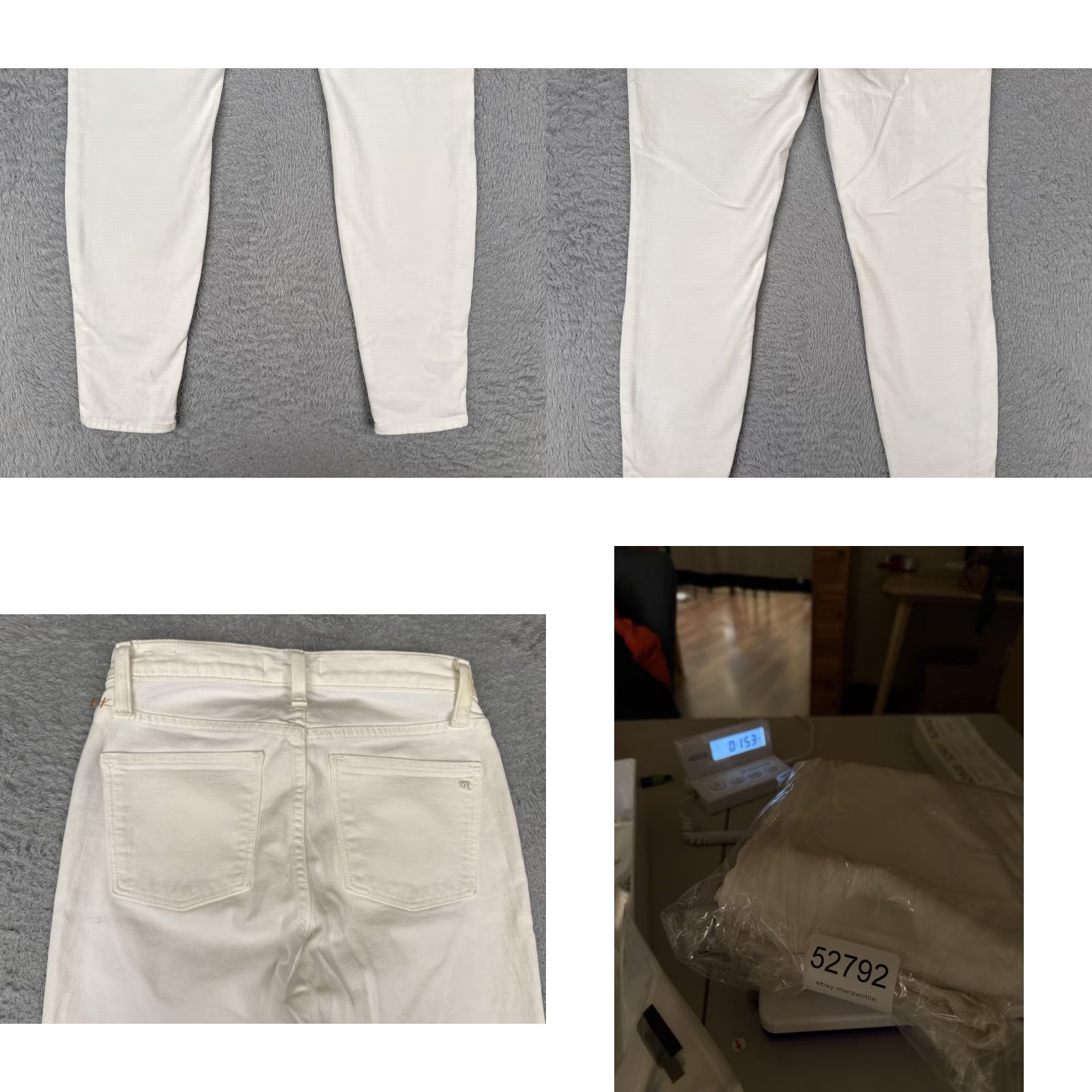 Madewell Madewell Jeans Womens 26x28 White 9 Inch High Rise Skinny Stretch Denim Pants Size 26" / US 2 / IT 38 - 10 Thumbnail