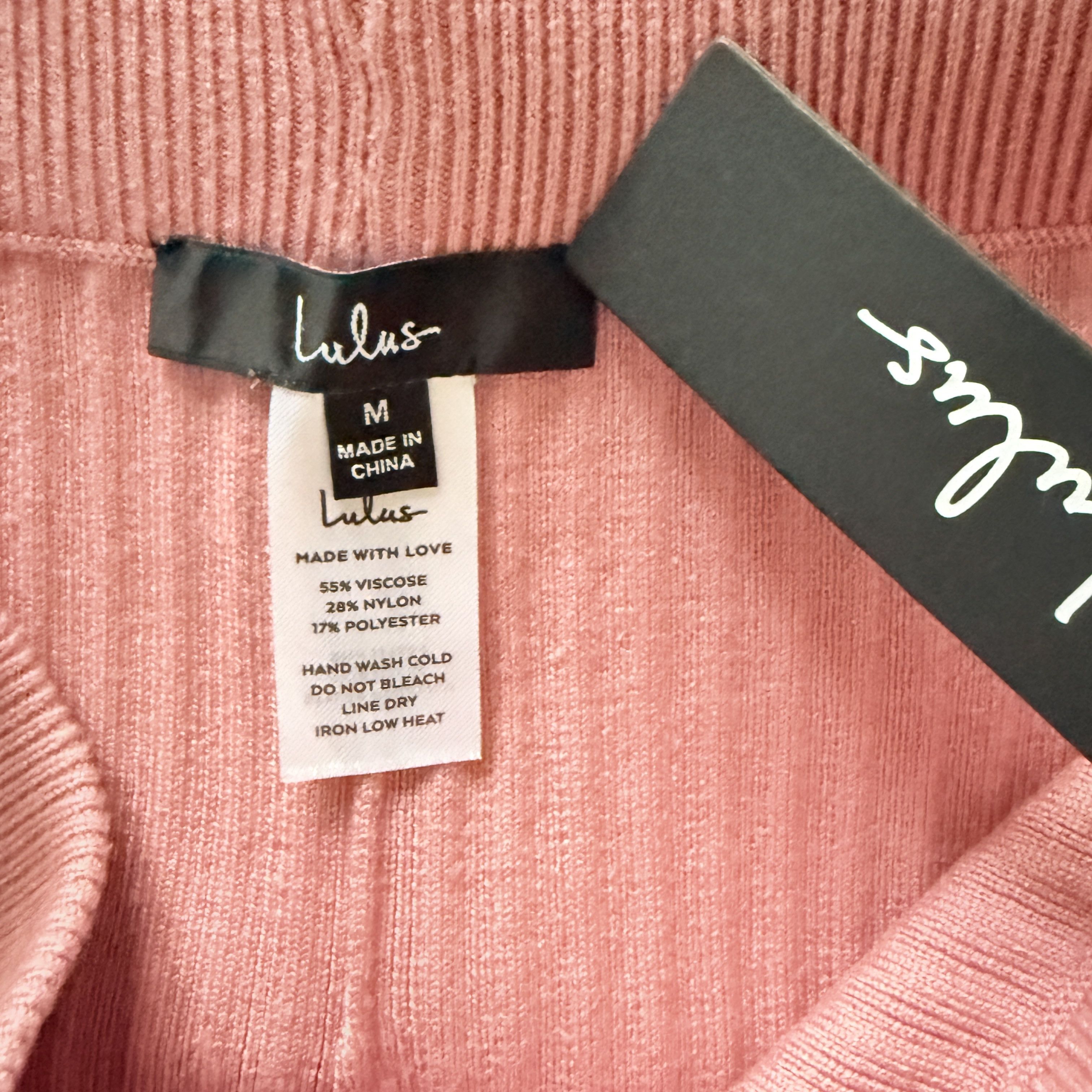 Lulus Lulus Snuggly Pink Ribbed Knit Wide-Leg Pants High Waist Size 27" / US 4 / IT 40 - 5 Thumbnail