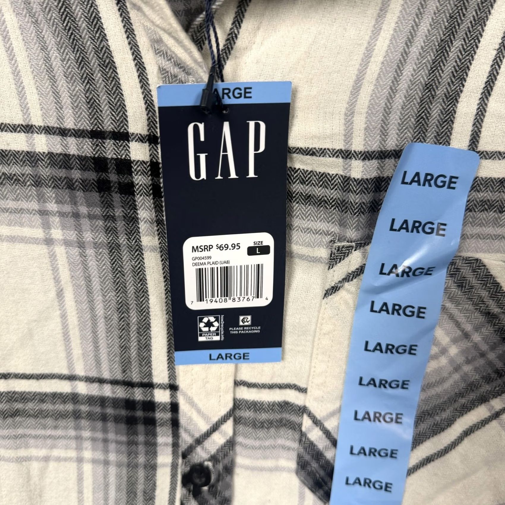 Gap Gap Button Up Shirt L Flannel Plaid Black White Cozy Fall Cabincore Granola Soft Women Button-Up Shirt L Multicolor Plaid Fall Women Size L / US 10 / IT 46 - 5 Thumbnail