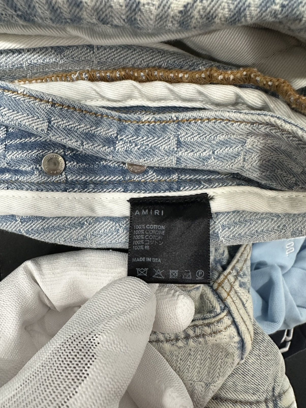 Amiri Amiri Jacquard Logo Carpenter Pants Light Indigo Size 32 Size US 34 / EU 50 - 13 Thumbnail
