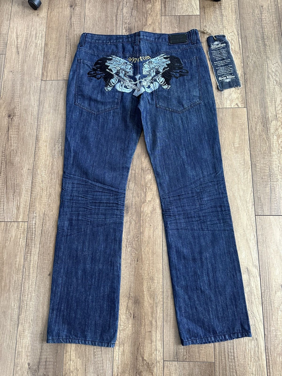 Affliction Affliction NEW Vintage Y2K Jeans Pants Embroidered Logo Size US 38 / EU 54 - 2 Thumbnail