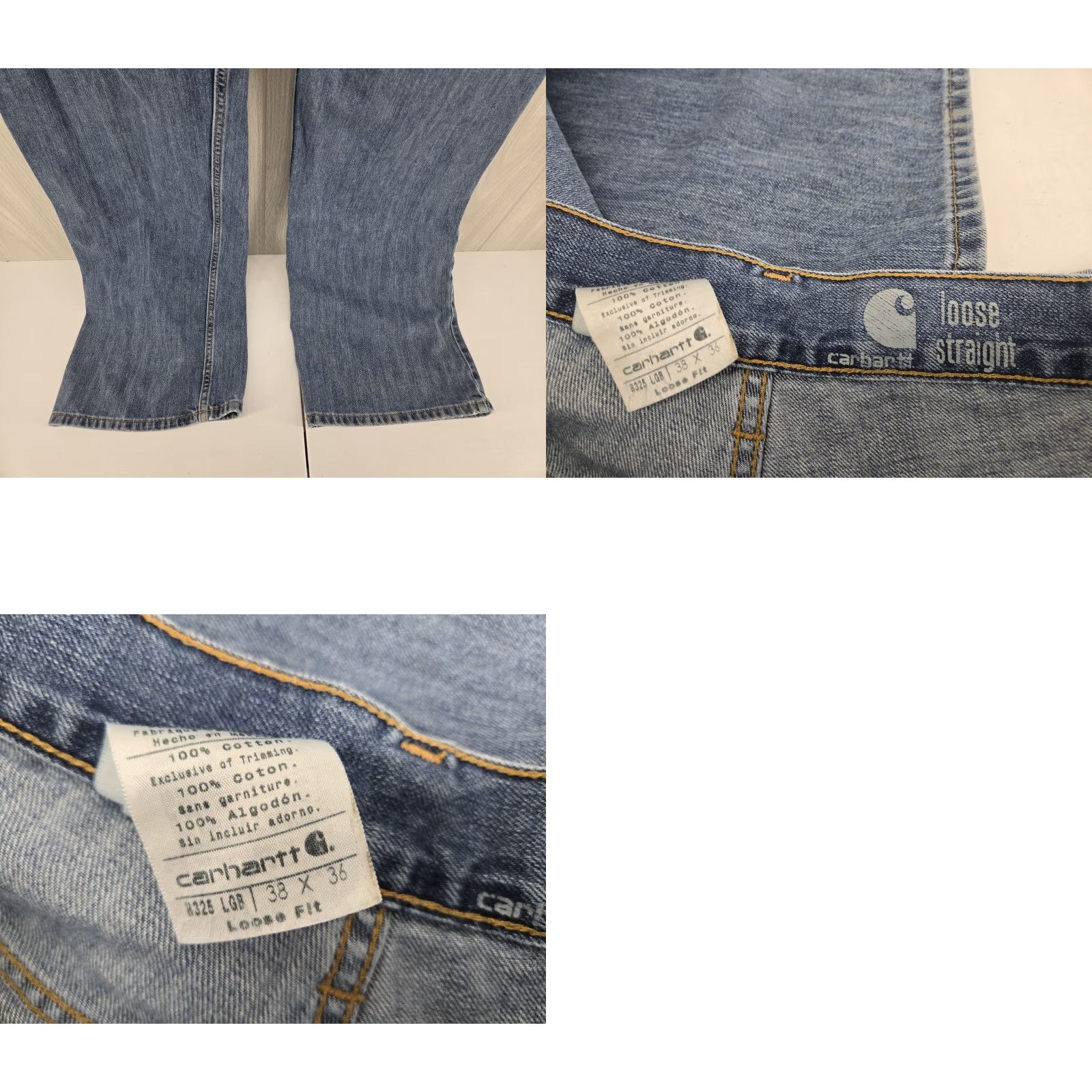 Carhartt Carhartt Jeans Mens Blue Denim 38x36 Straight Regular Fit Work Casual B325 LGB Size US 38 / EU 54 - 9 Thumbnail