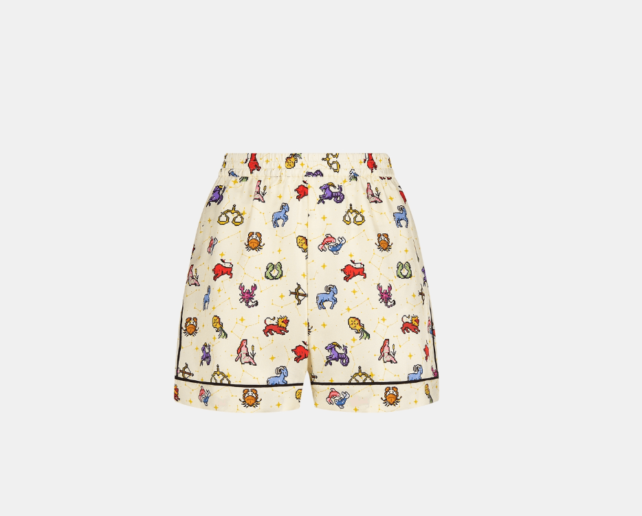 image of O1W1Db10224 Dior Chez Moi Shorts In Ecru & Multicolor, Women's (Size 32)