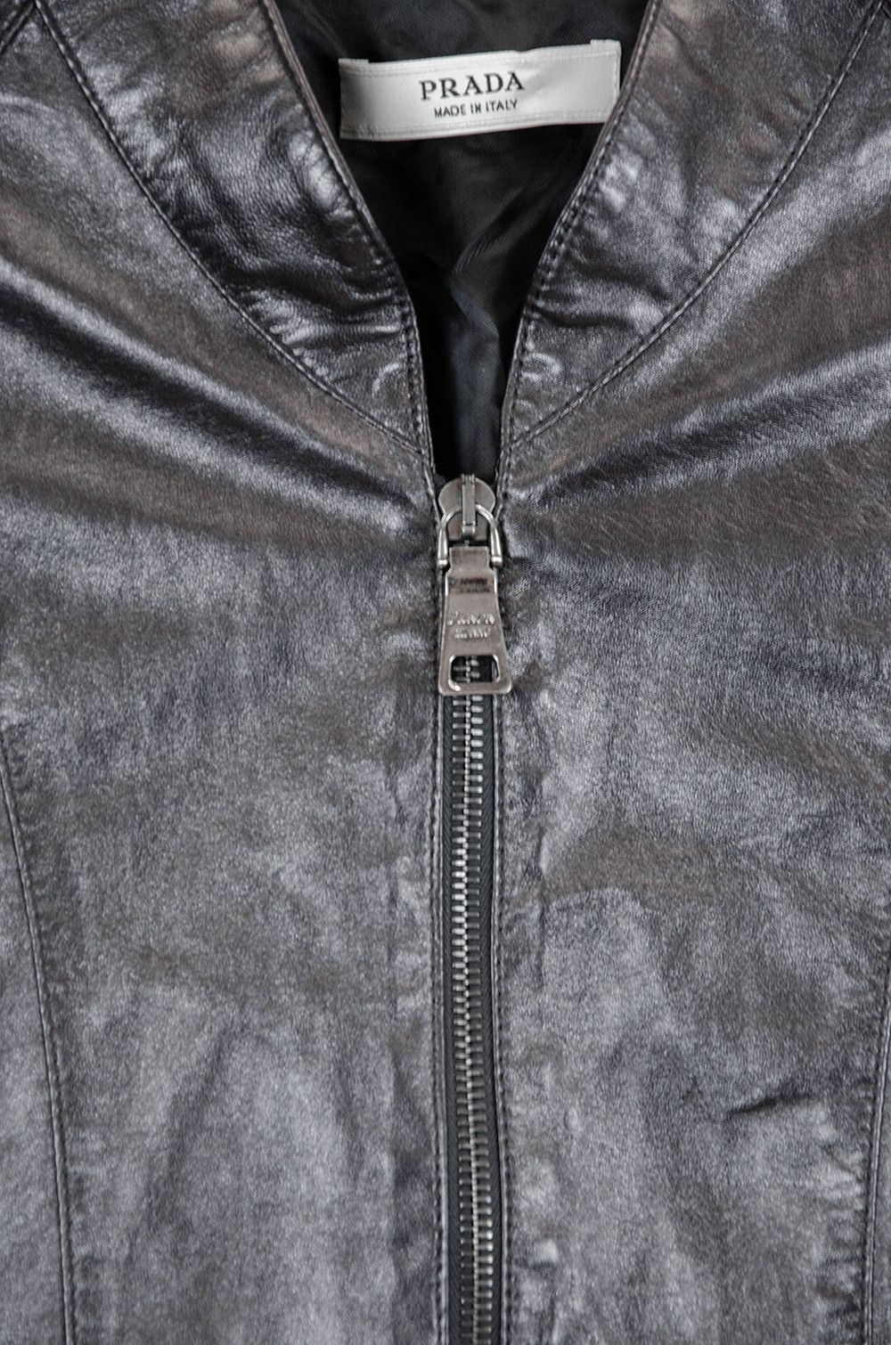 Prada Prada Leather Zip Jacket – Size 42 (Made in Italy) Size M / US 6-8 / IT 42-44 - 5 Thumbnail