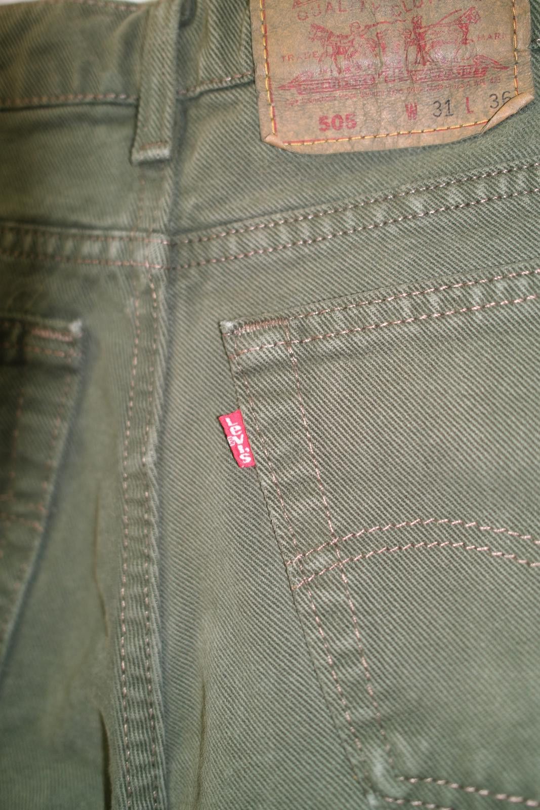 Levi's 90's Levi's 505 Regular Fit Green Straight-Leg-Pant Size 30" / US 8 / IT 44 - 6 Thumbnail