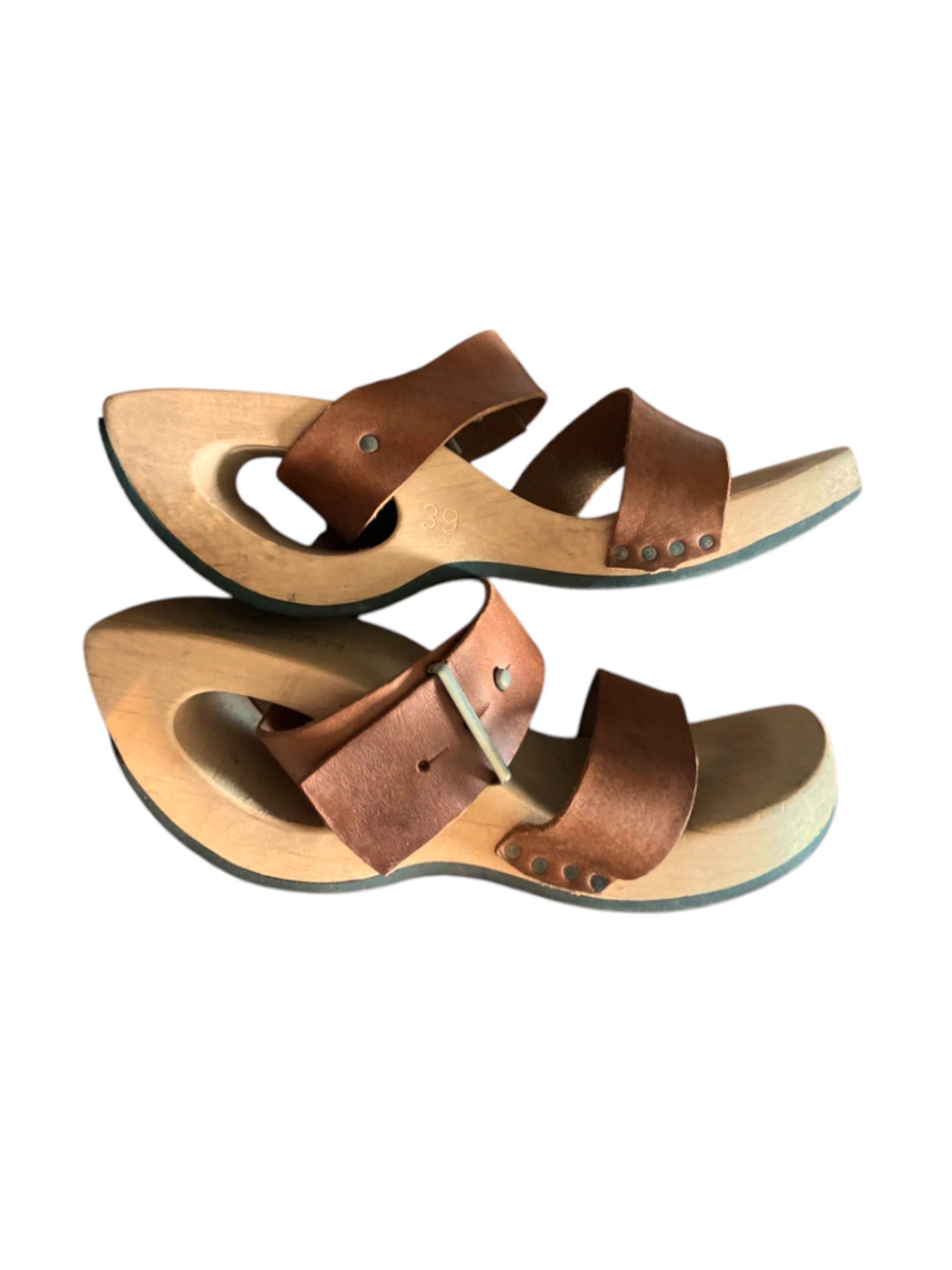 Trippen “Happy” Sculptural Wooden Sandals c. 2000s